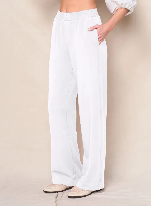 Softest Fleece Trouser in White sold by Stateside