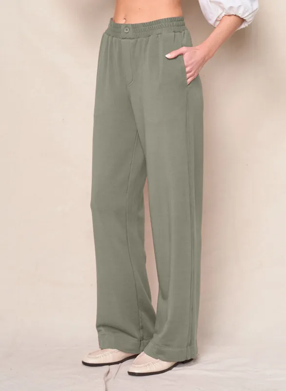 Softest Fleece Trouser in Thyme sold by Stateside