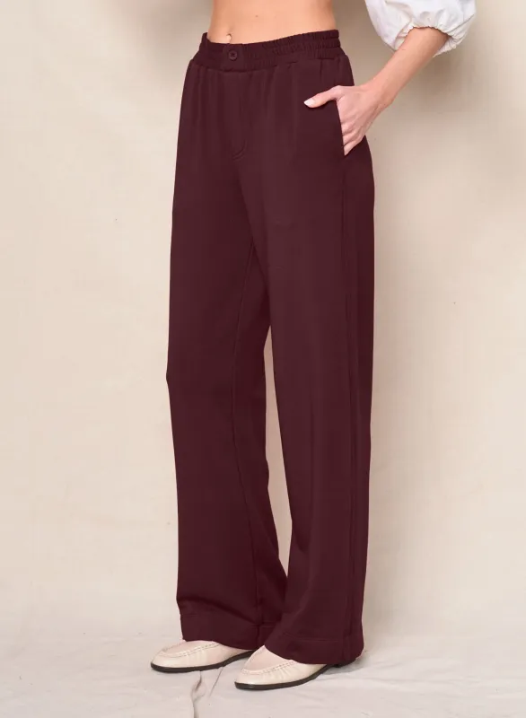 Softest Fleece Trouser in Cabernet sold by Stateside