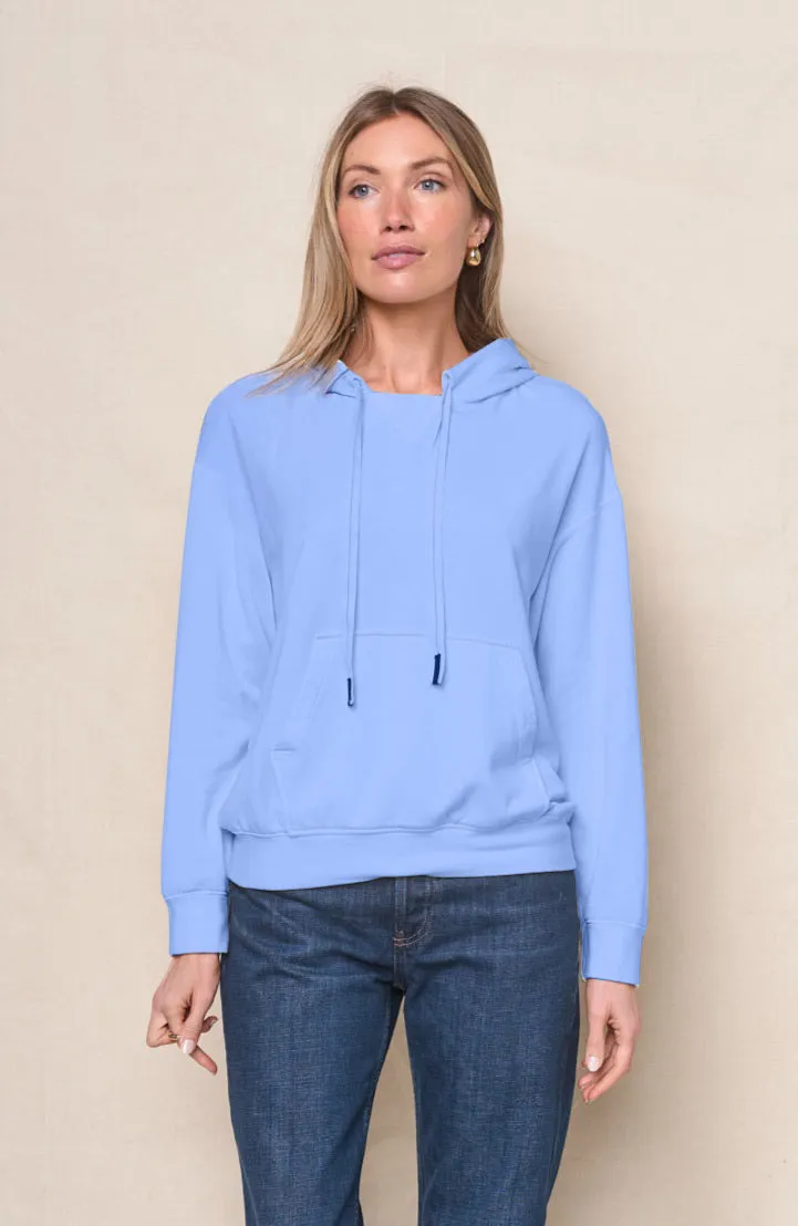 Softest Fleece Hood Pullover in Blue Topaz sold by Stateside