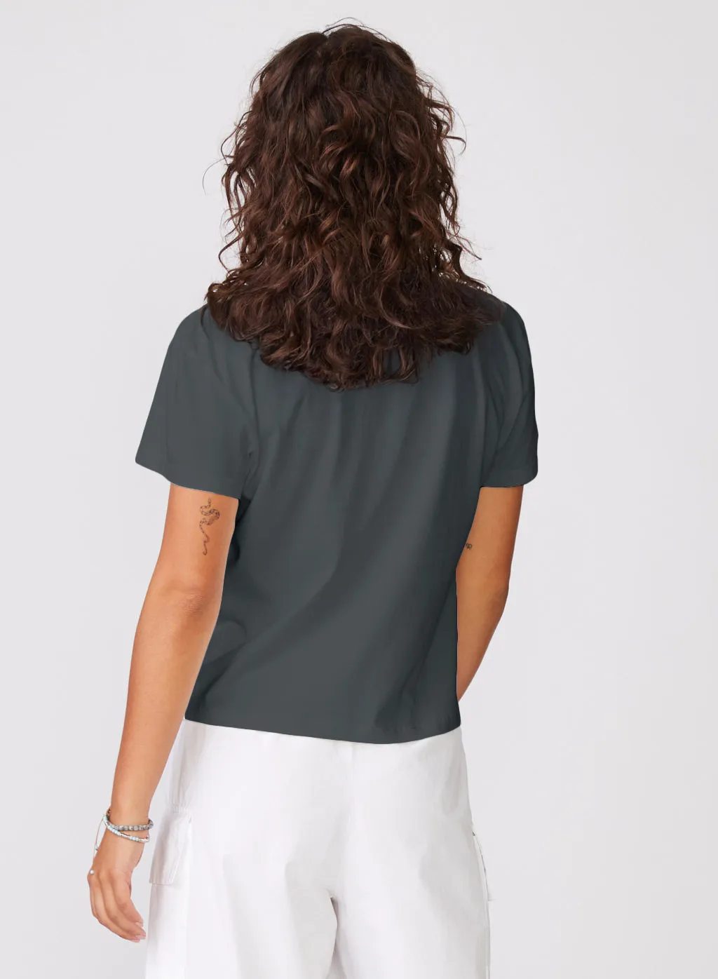 Cloud Jersey Short Sleeve Crew in Anthracite sold by Stateside product image thumbnail 3