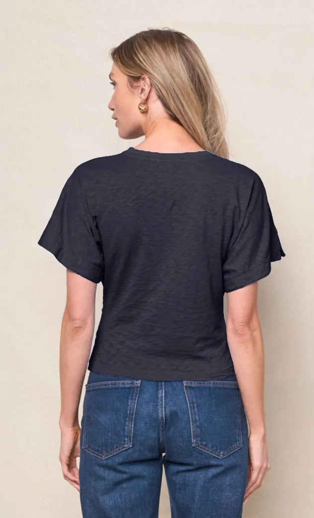 Supima Slub Jersey Side Ruched Dolman in New Navy sold by Stateside product image thumbnail 3