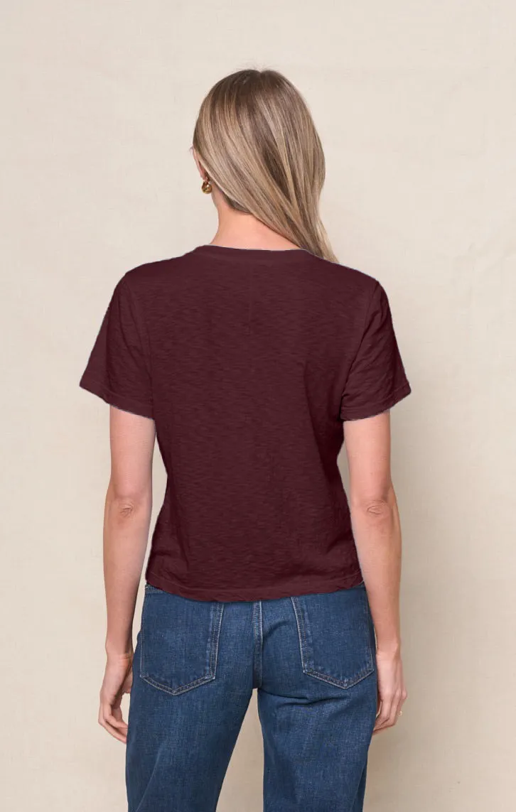 Supima Slub Jersey Short Sleeve Crew in Cabernet sold by Stateside product image thumbnail 2
