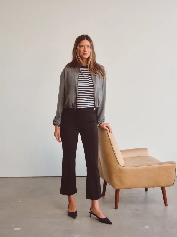 Preppy Stripe Boxy Tee in Cream sold by Stateside