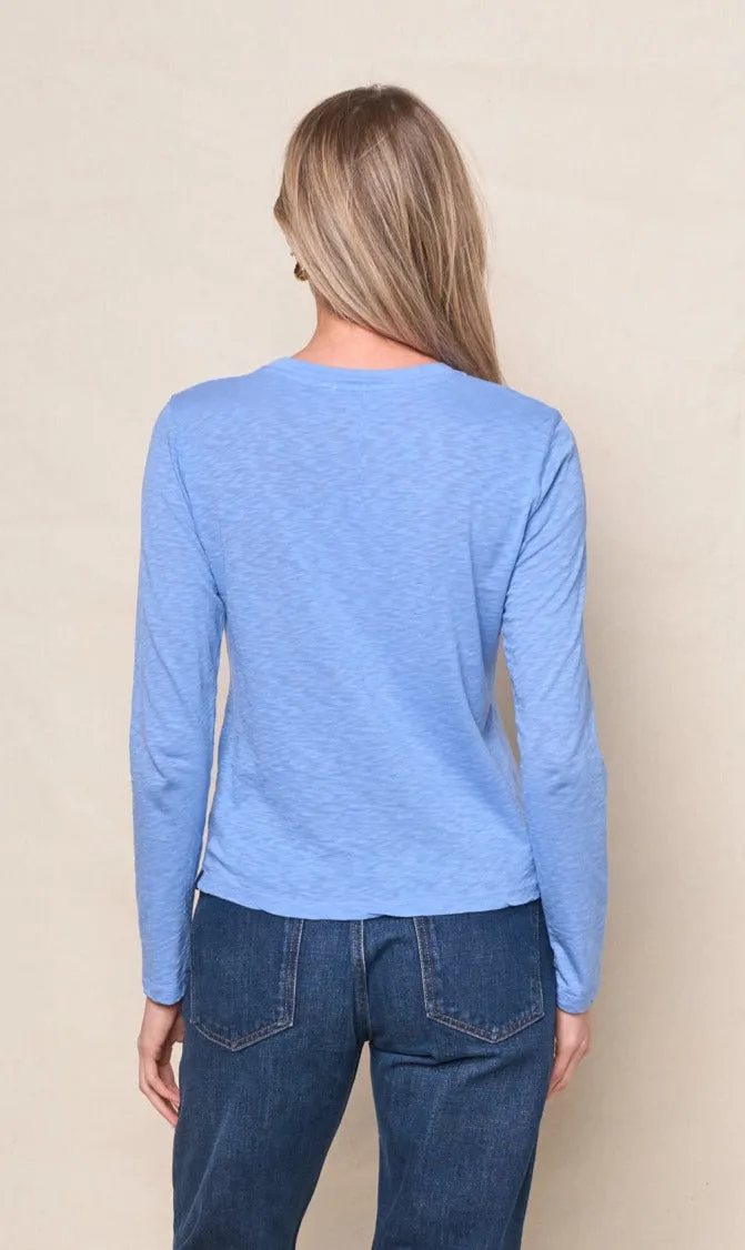Supima Slub Jersey Long Sleeve Crew in Blue Topaz sold by Stateside product image thumbnail 3
