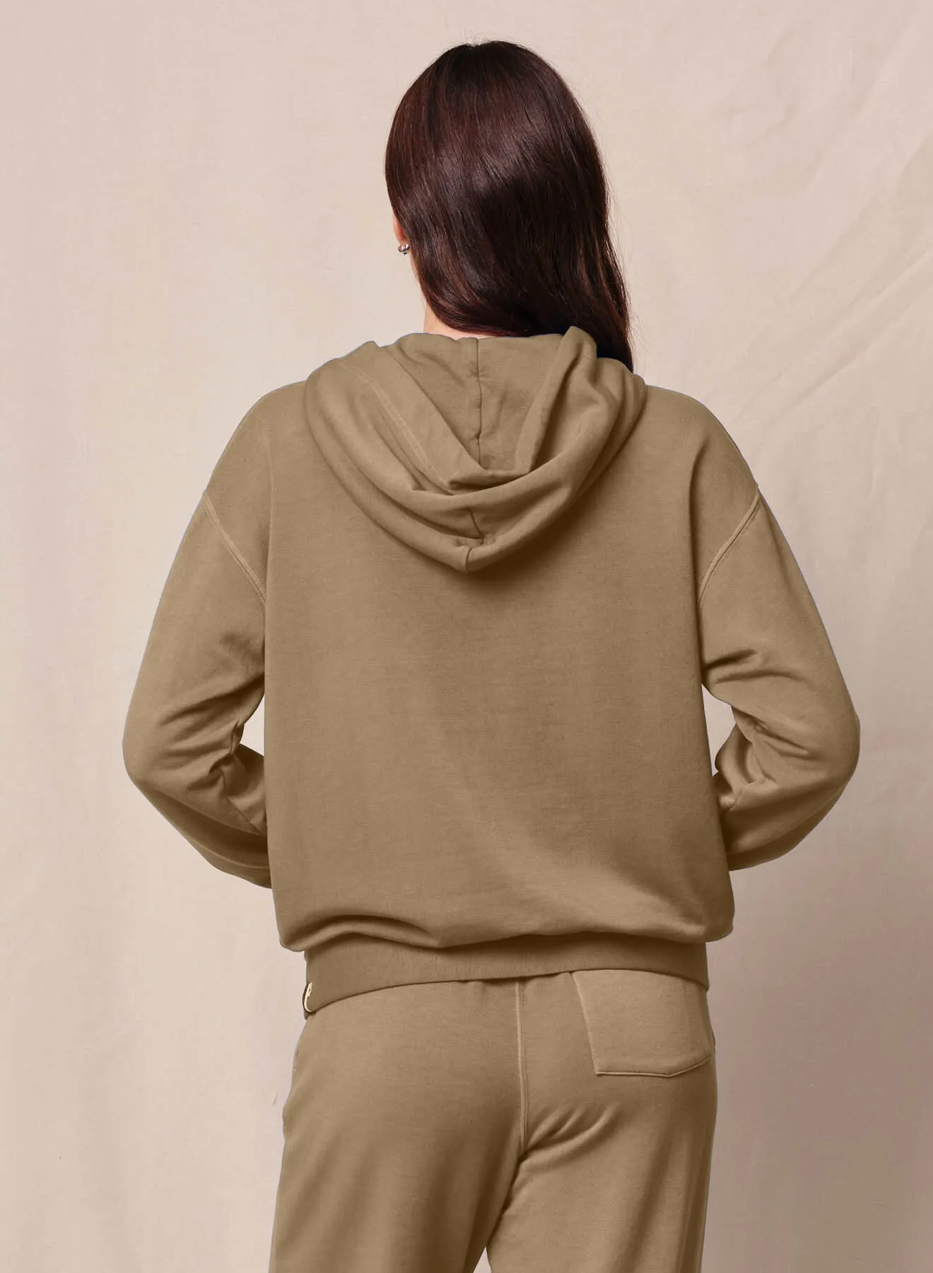 Softest Fleece Hood Pullover in Bay Leaf sold by Stateside product image thumbnail 2