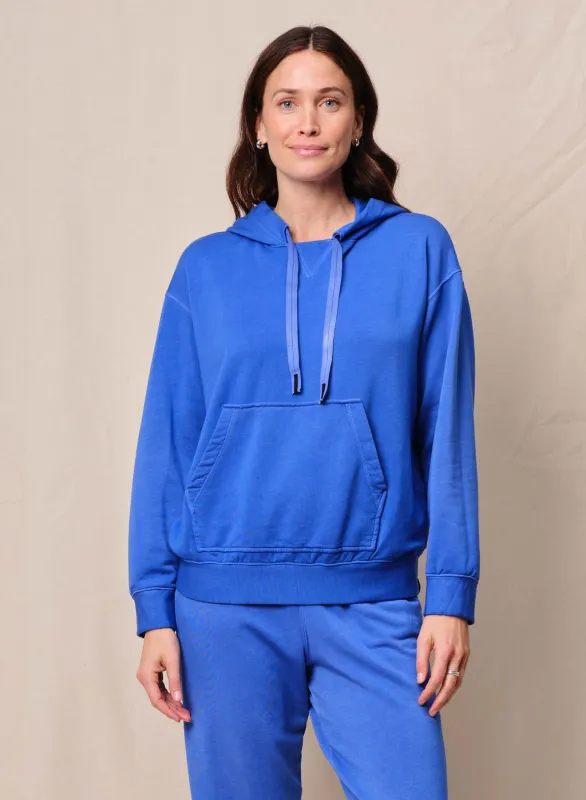 Softest Fleece Hood Pullover in Cobalt sold by Stateside