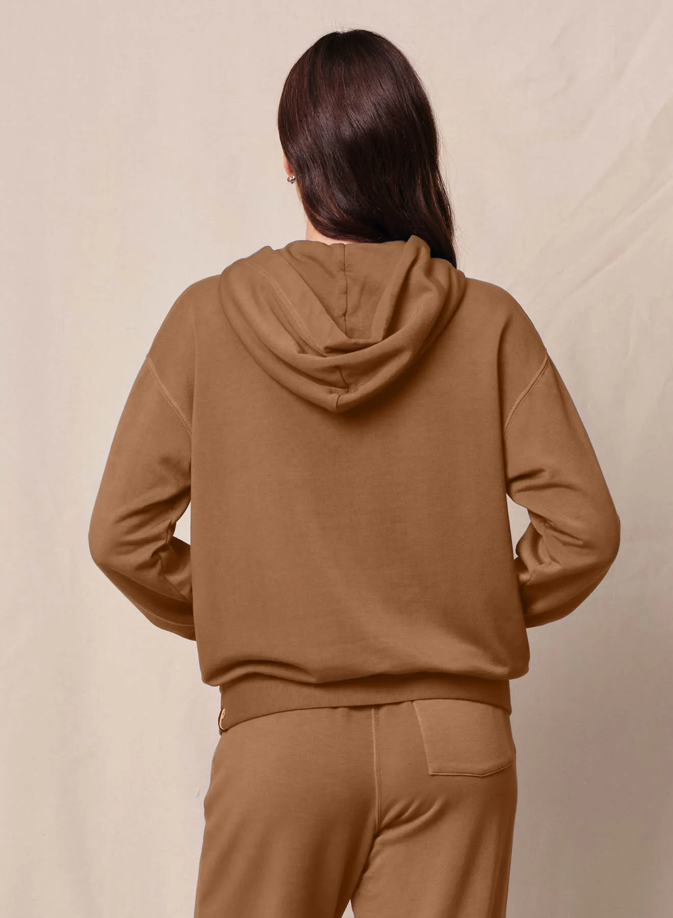 Softest Fleece Hood Pullover in Almond sold by Stateside product image thumbnail 2