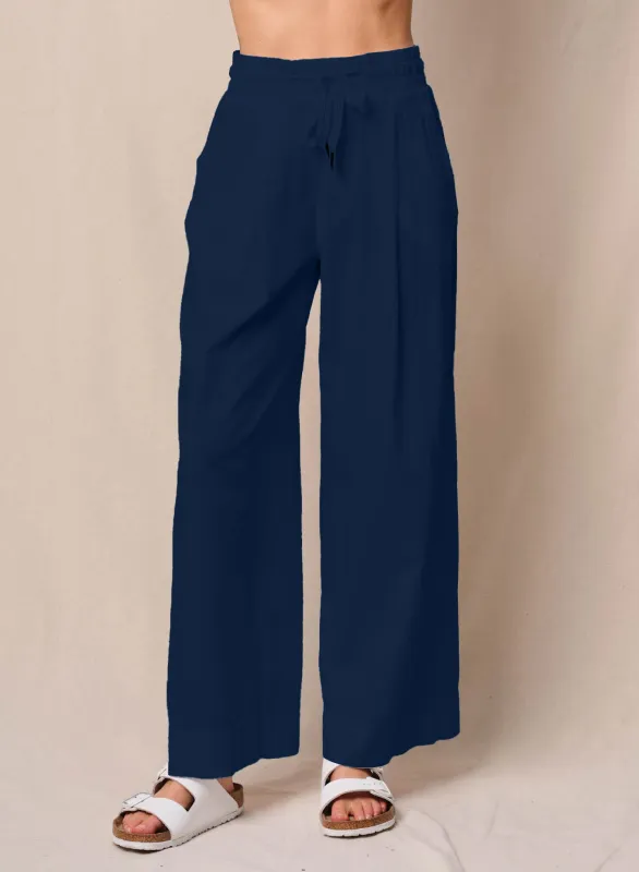 Voile Trouser in New Navy sold by Stateside