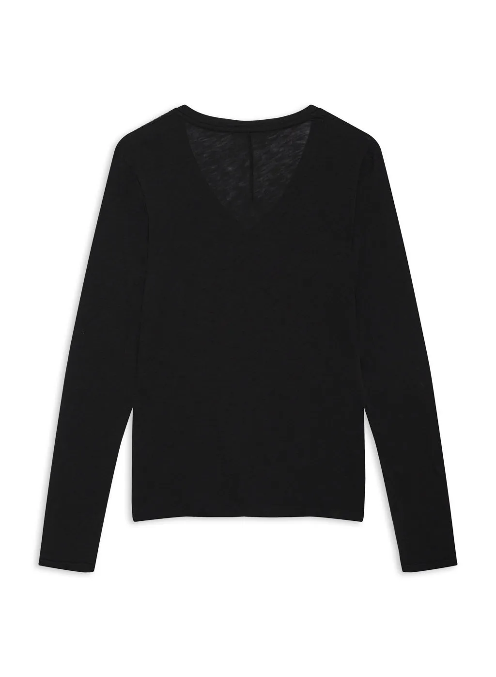Supima Cotton Slub Jersey Long Sleeve V-Neck in Black sold by Stateside product image thumbnail 2