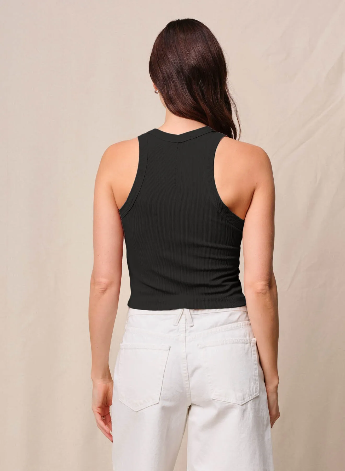 Fine 2X1 Rib Cropped High Neck in Black sold by Stateside product image thumbnail 4
