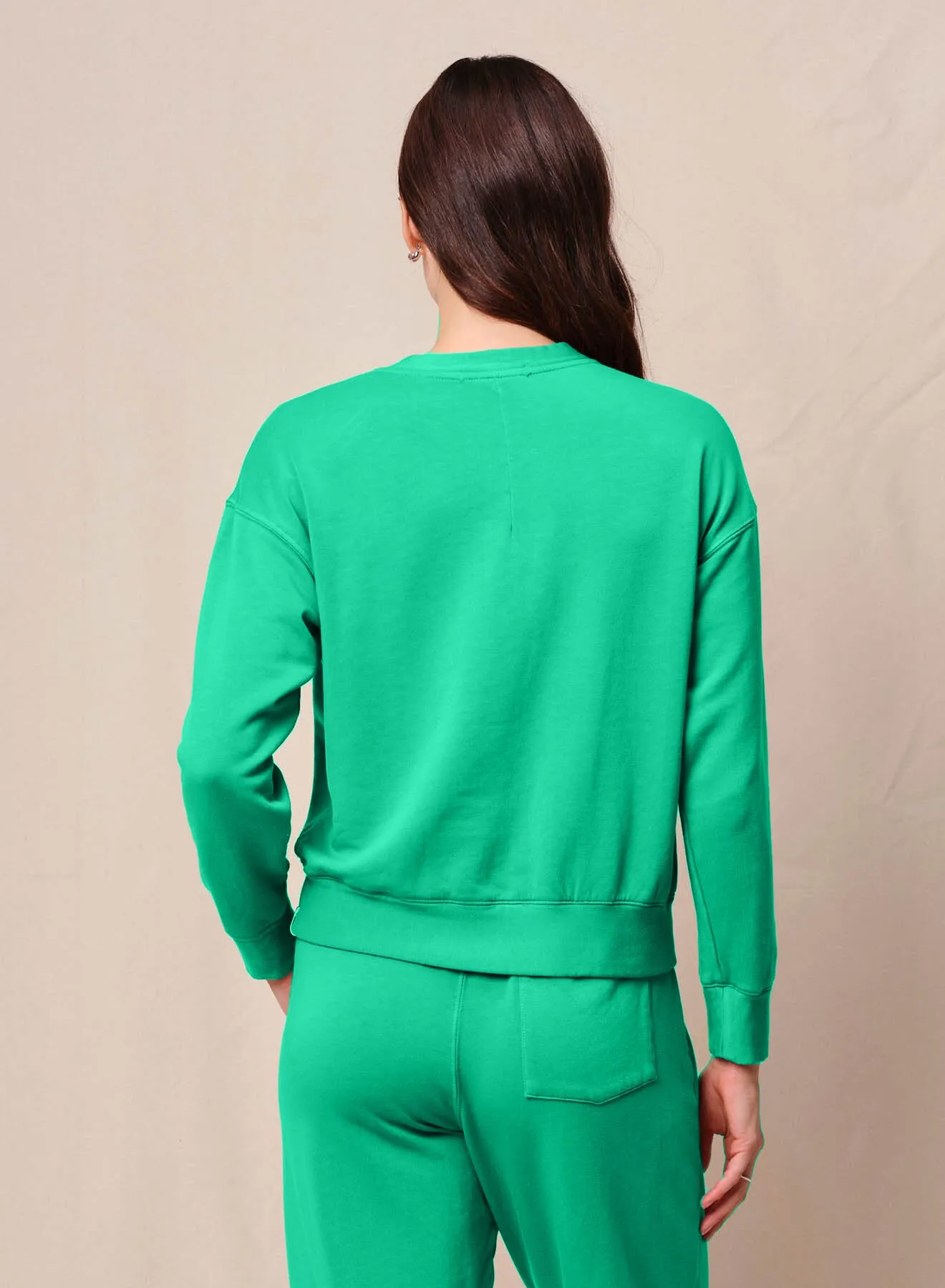 Softest Fleece Crewneck Pullover in Kelly Green sold by Stateside product image thumbnail 3