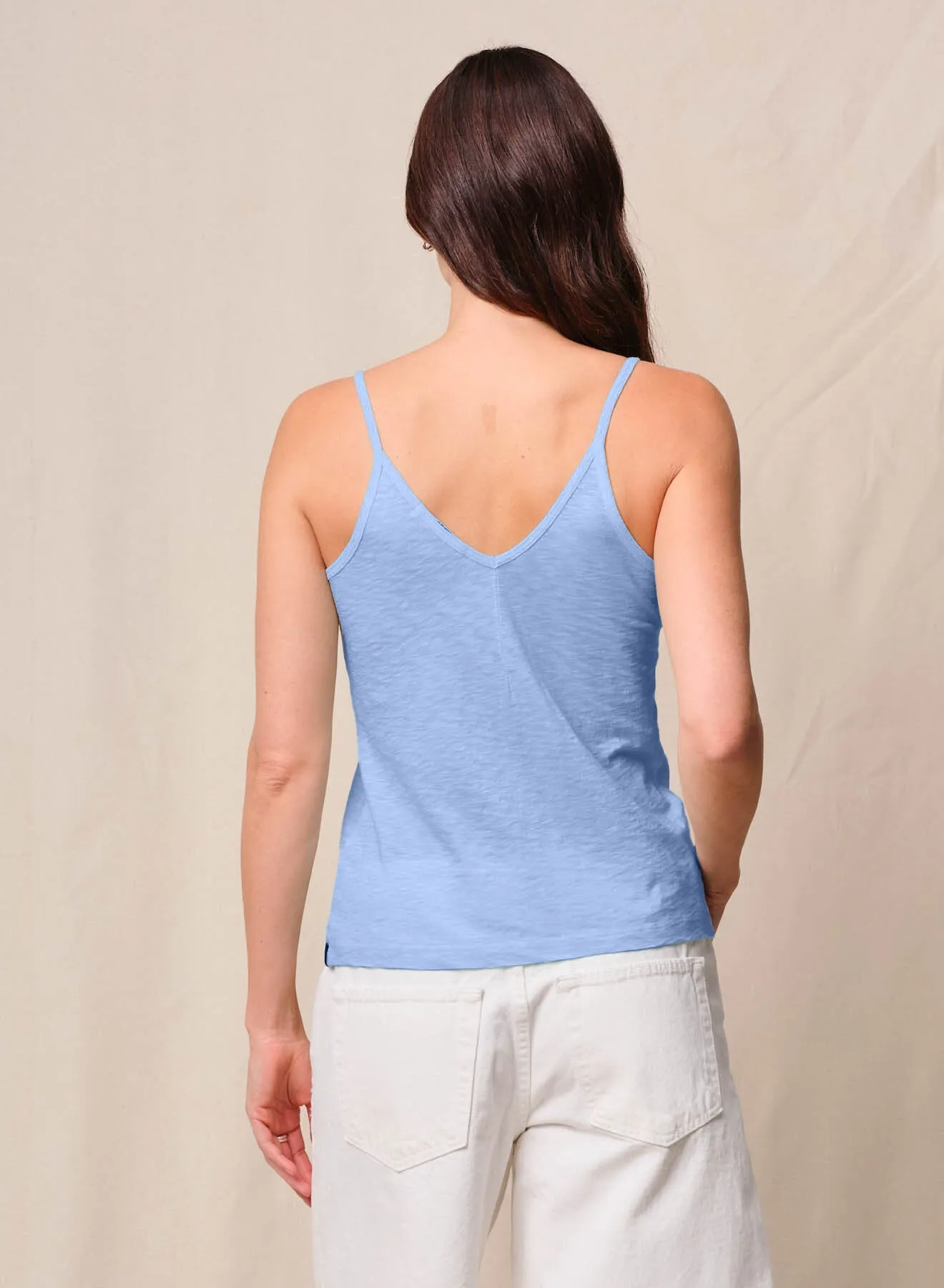 Supima Slub Jersey V-Neck Cami in Summer Sky sold by Stateside product image thumbnail 3