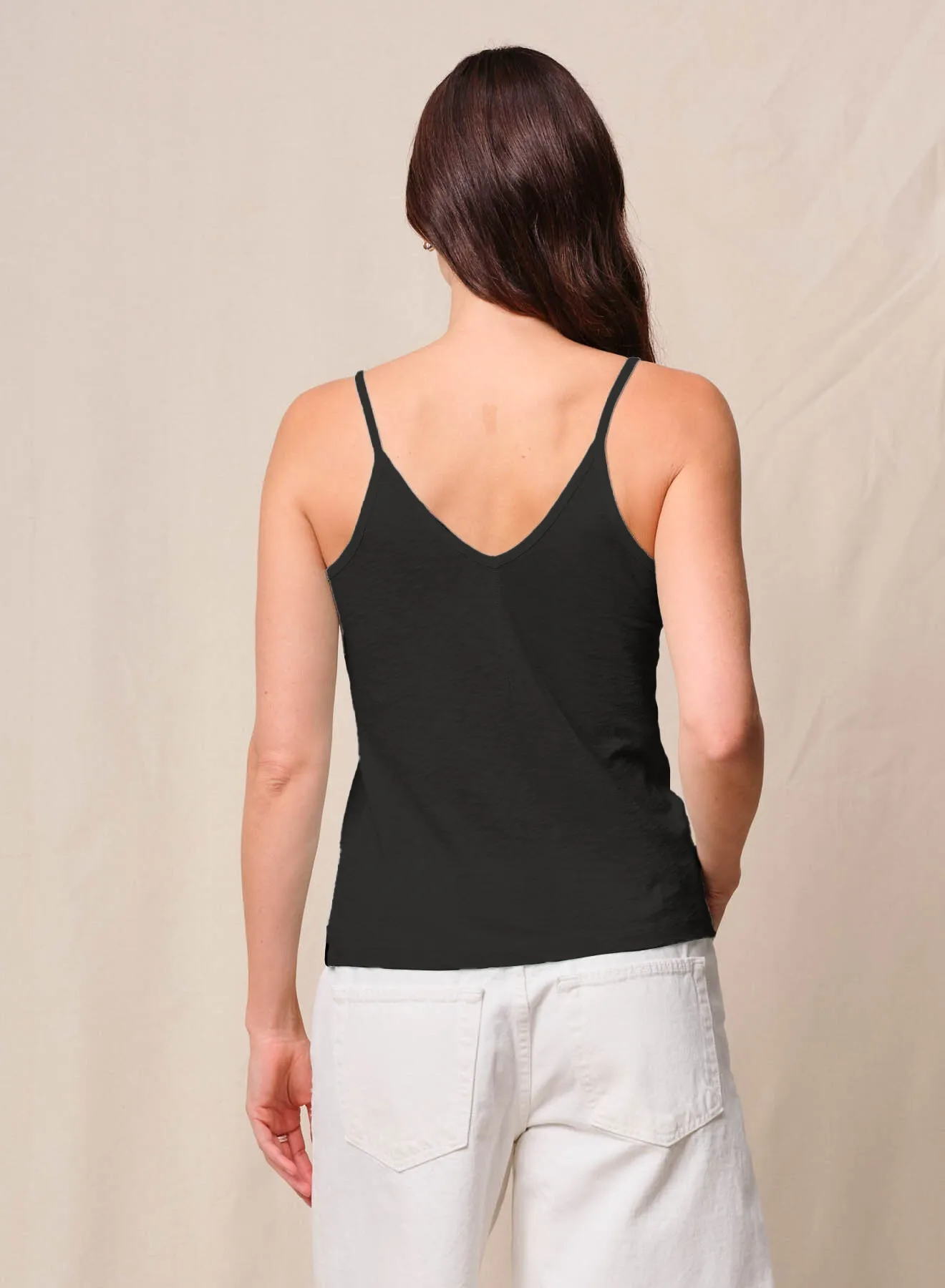Supima Slub Jersey V-Neck Cami in Black sold by Stateside product image thumbnail 3