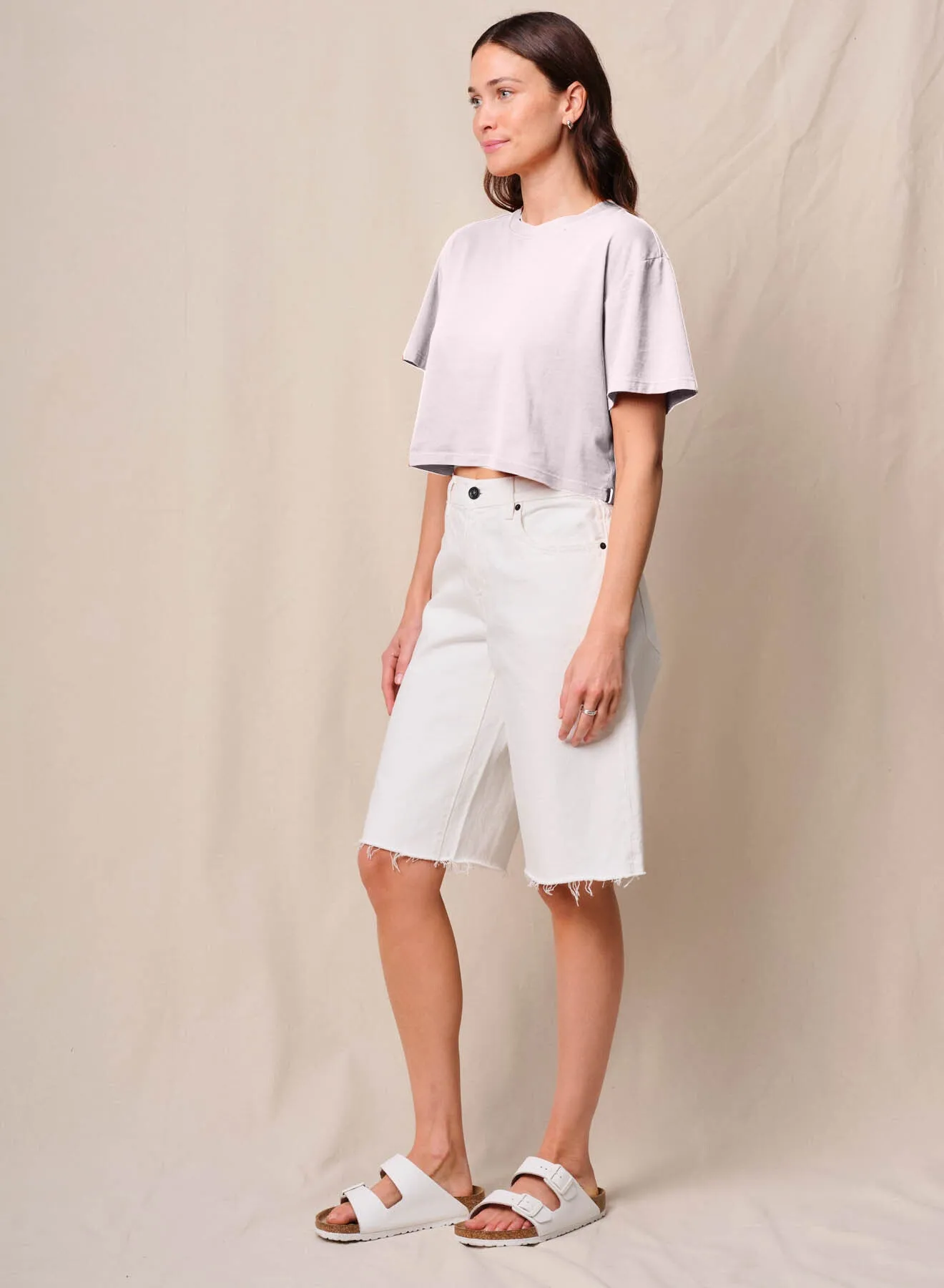 Cloud Jersey Cropped Boy Tee in Softest Pink sold by Stateside product image thumbnail 3