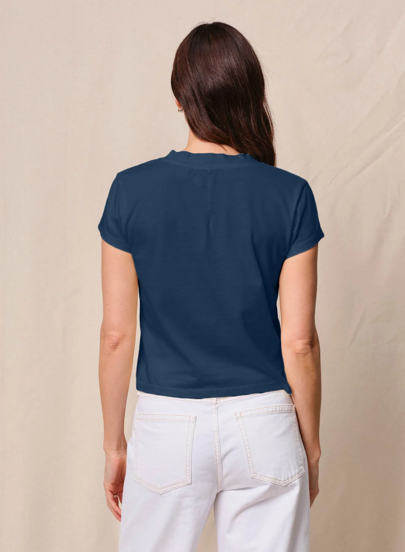 Cloud Jersey Short Sleeve V-Neck in New Navy sold by Stateside product image thumbnail 2