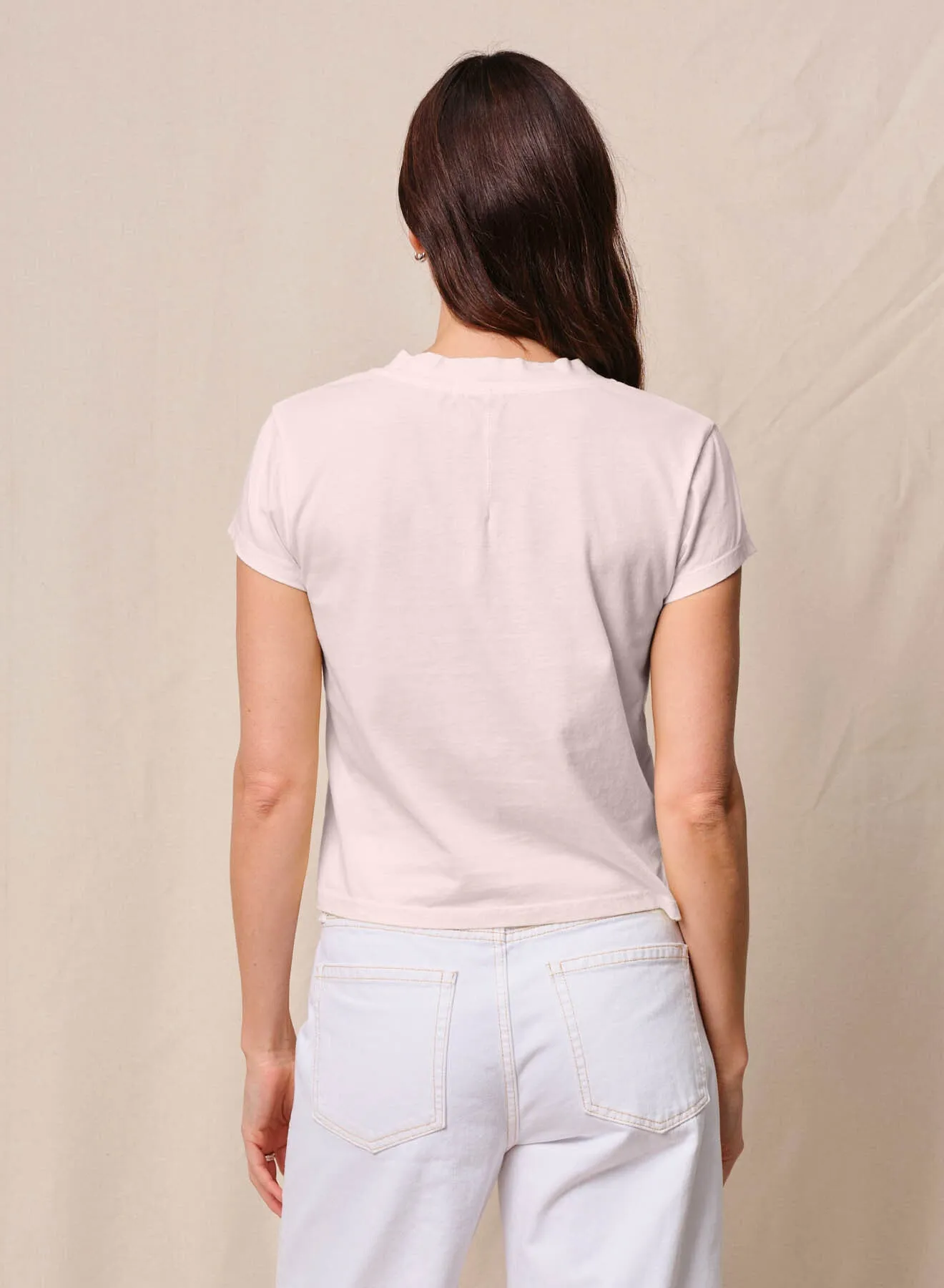 Cloud Jersey Short Sleeve V-Neck in Softest Pink sold by Stateside product image thumbnail 2