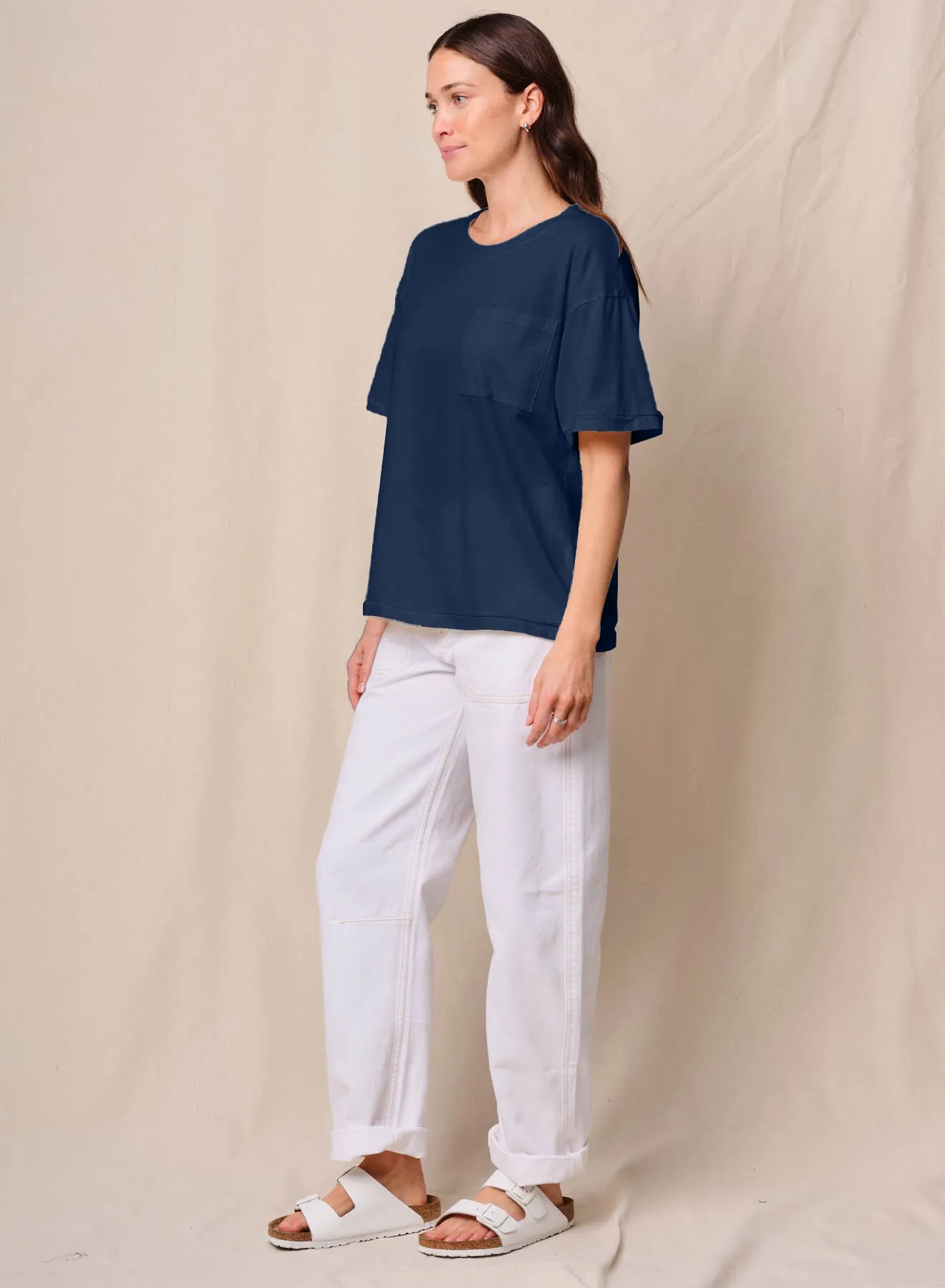 Cloud Jersey Oversized Pocket Tee in New Navy sold by Stateside product image thumbnail 2