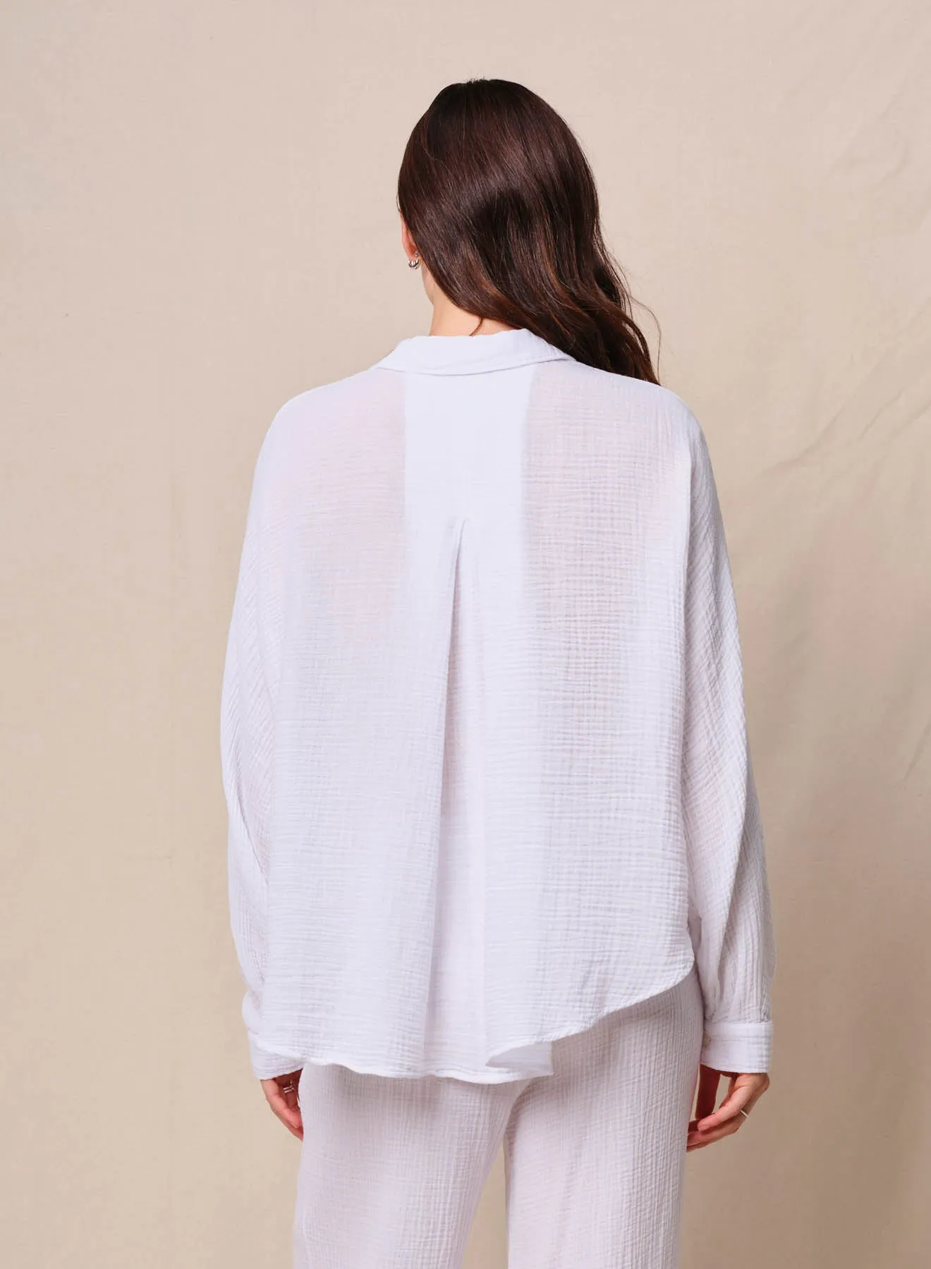 Gauze Dolman Shirt in White sold by Stateside product image thumbnail 3
