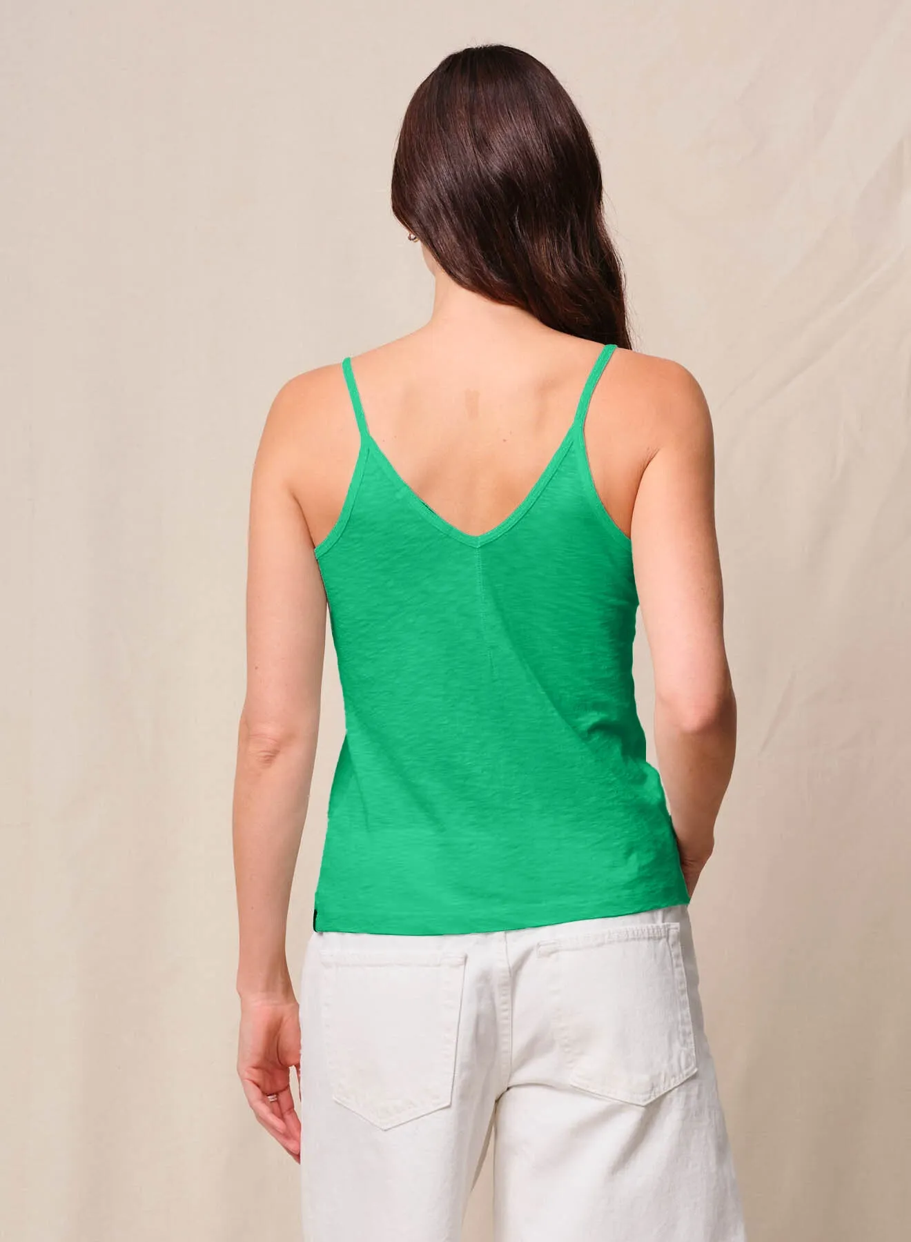Supima Slub Jersey V-Neck Cami in Kelly Green sold by Stateside product image thumbnail 3