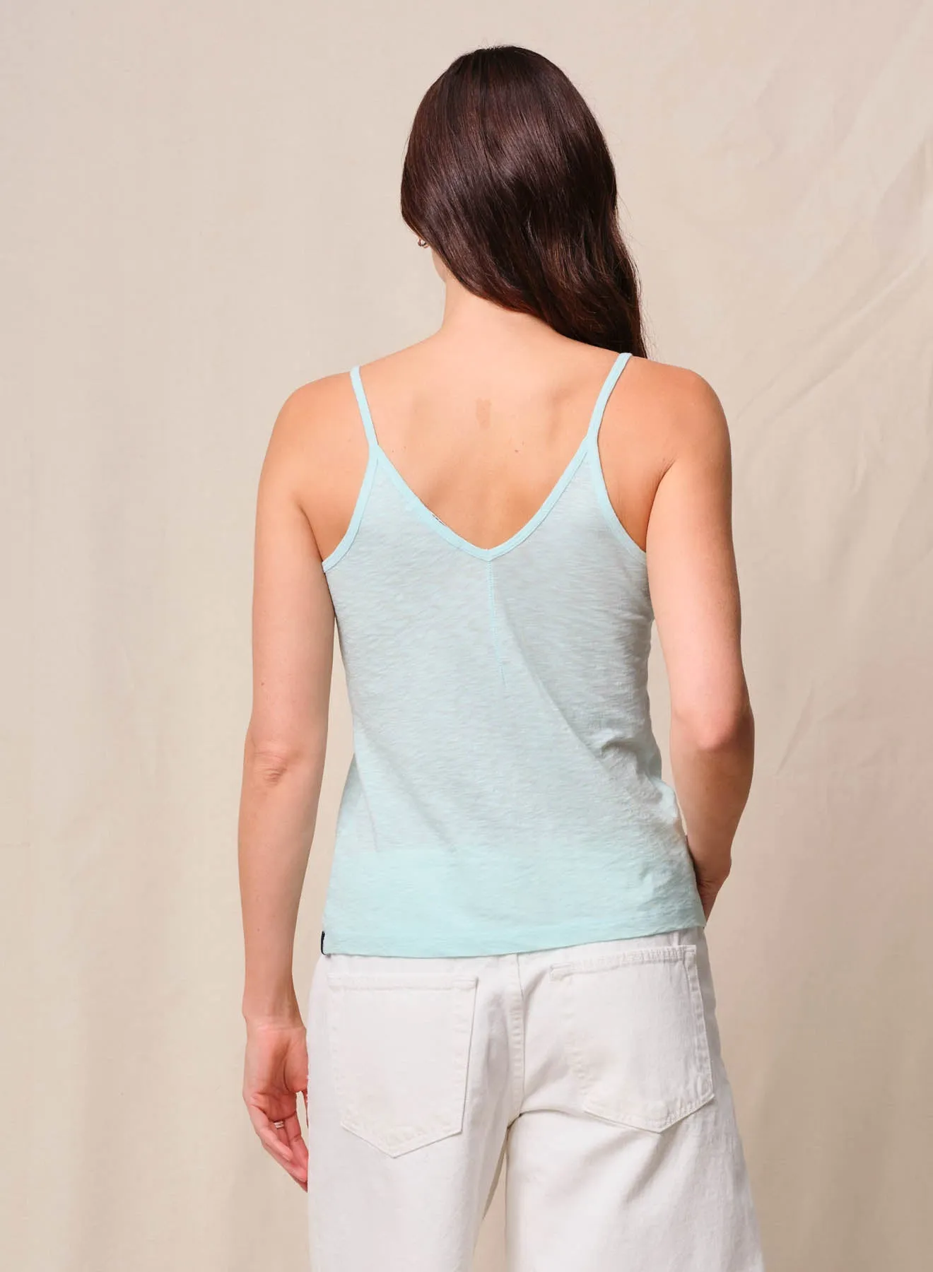 Supima Slub Jersey V-Neck Cami in Sea Glass sold by Stateside product image thumbnail 3