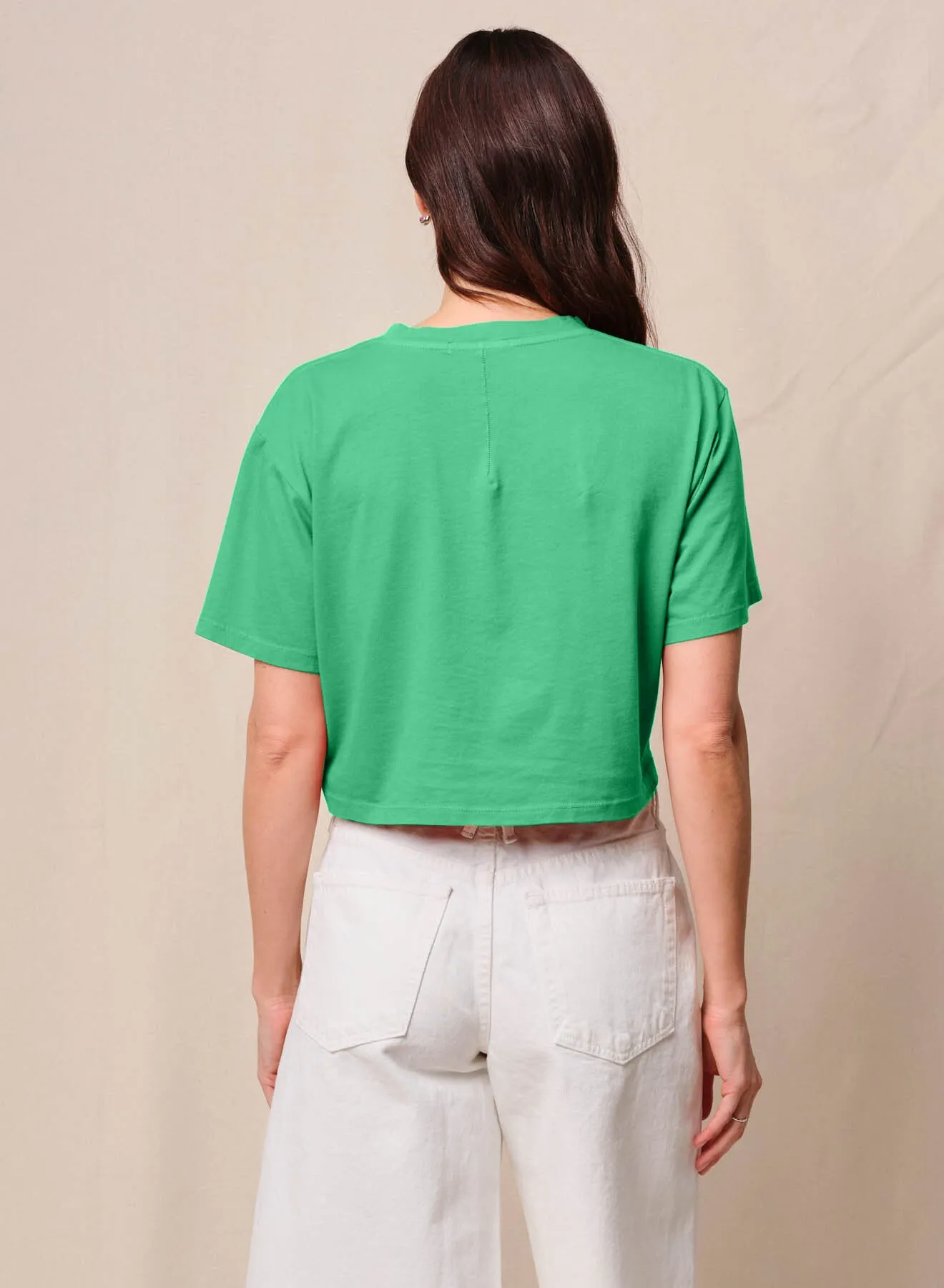 Cloud Jersey Cropped Boy Tee in Kelly Green sold by Stateside product image thumbnail 4