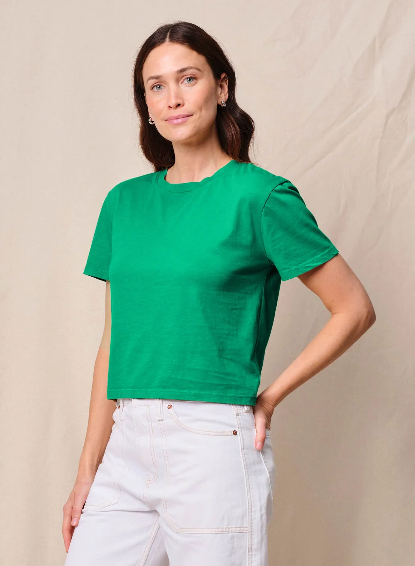 Cloud Jersey Short Sleeve Crew in Kelly Green sold by Stateside product image thumbnail 2
