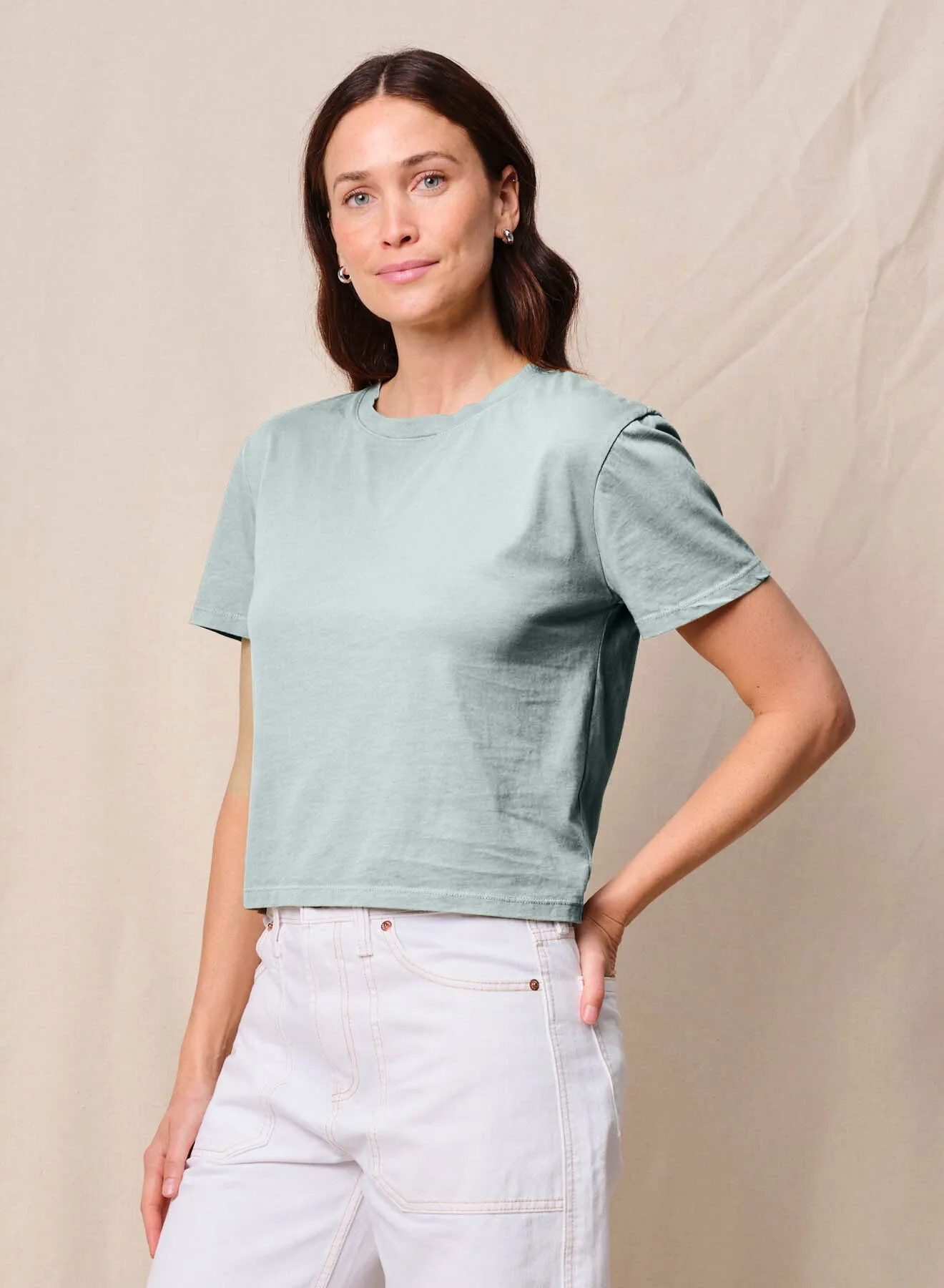 Cloud Jersey Short Sleeve Crew in Sea Glass sold by Stateside product image thumbnail 2