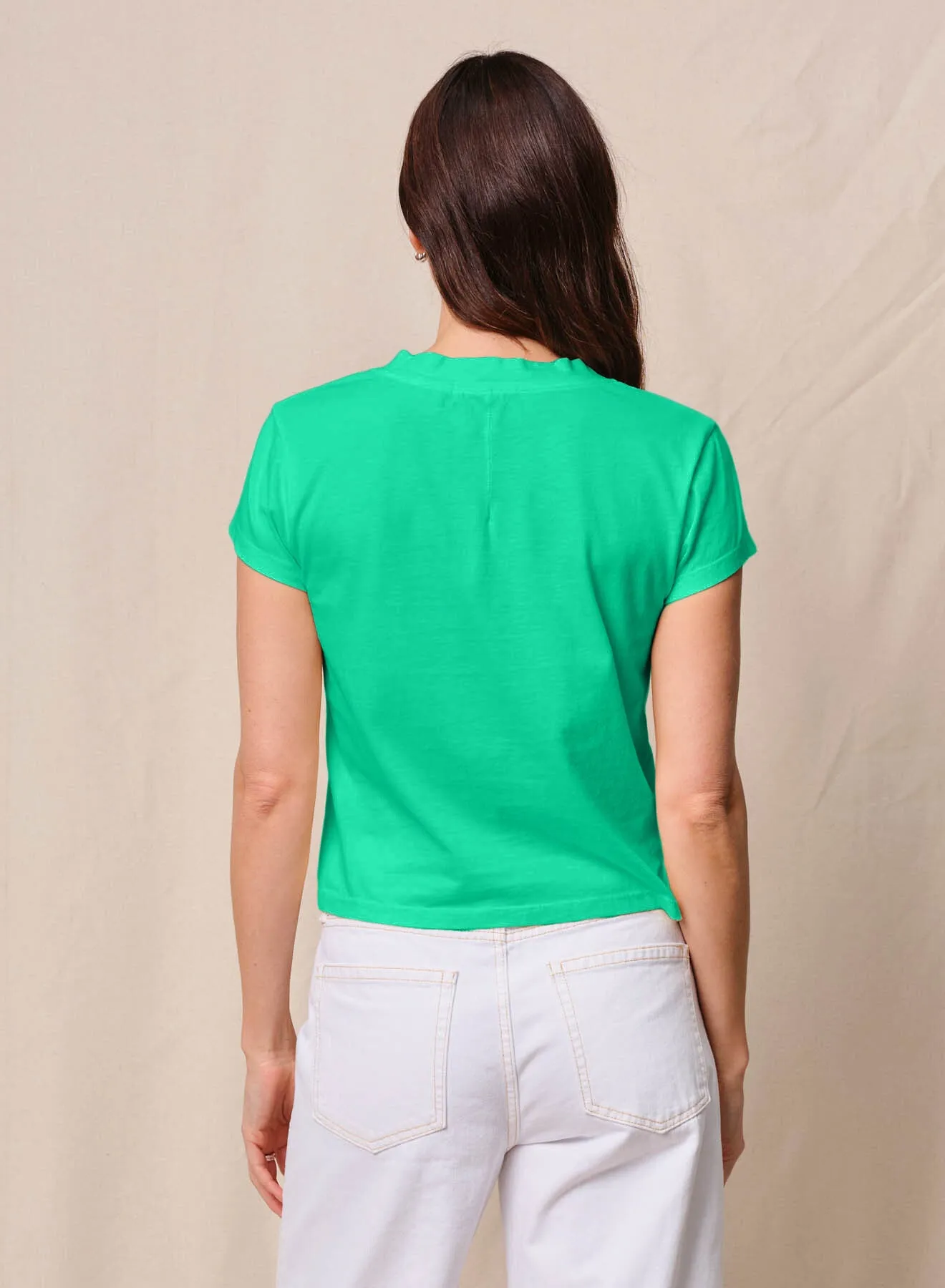 Cloud Jersey Short Sleeve V-Neck in Kelly Green sold by Stateside product image thumbnail 2