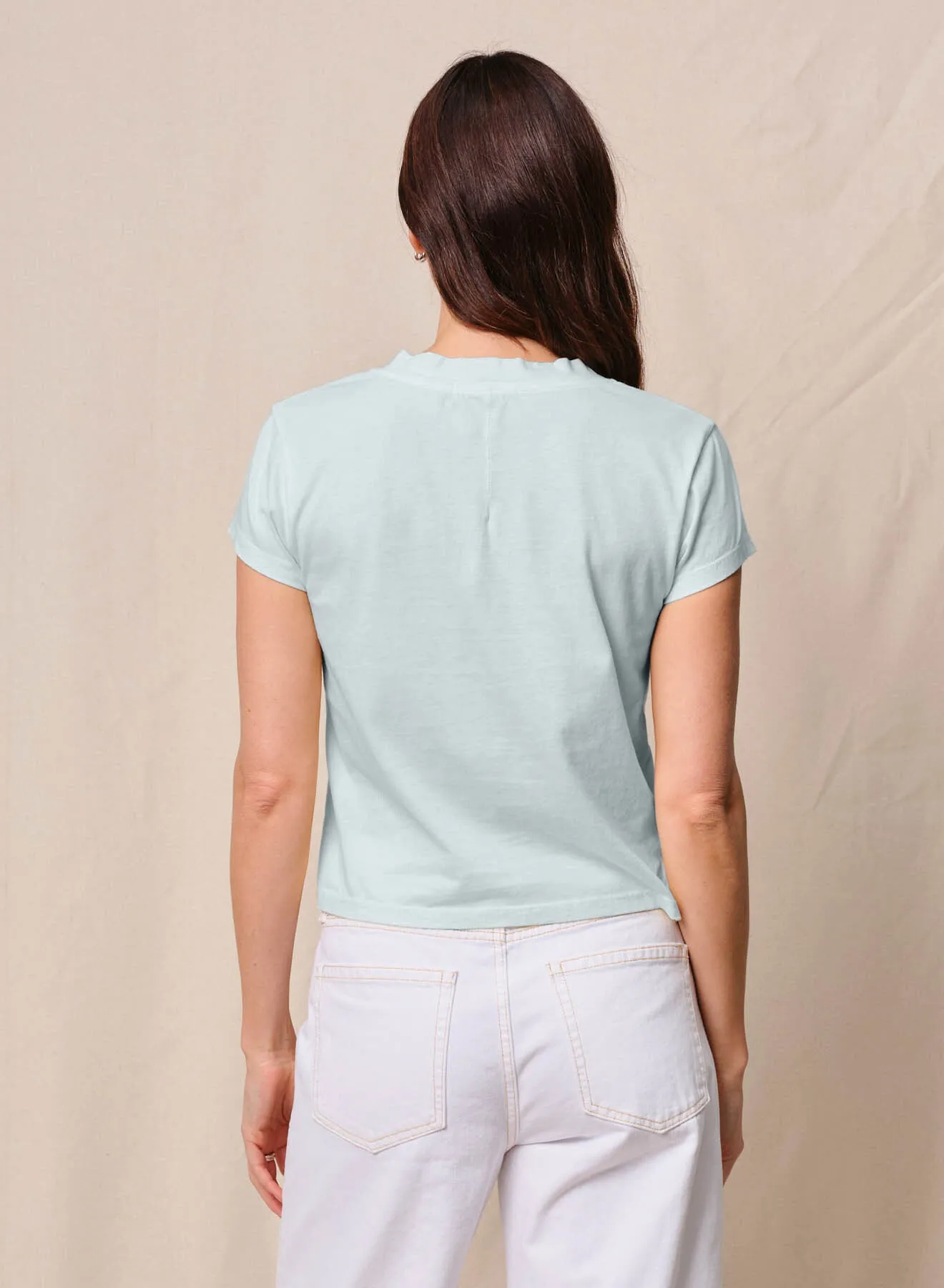 Cloud Jersey Short Sleeve V-Neck in Sea Glass sold by Stateside product image thumbnail 2