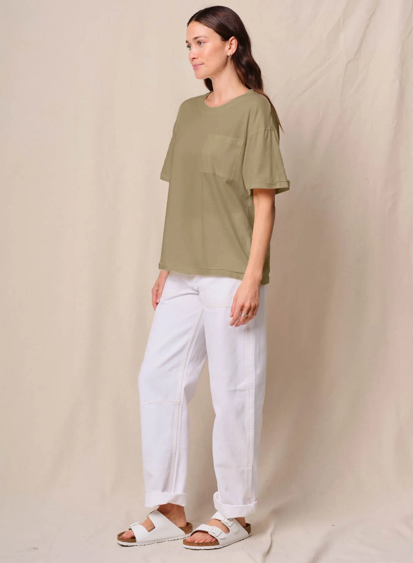 Cloud Jersey Oversized Pocket Tee in Bay Leaf sold by Stateside product image thumbnail 2