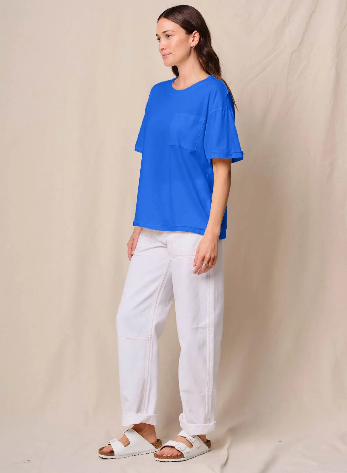 Cloud Jersey Oversized Pocket Tee in Cobalt sold by Stateside product image thumbnail 2