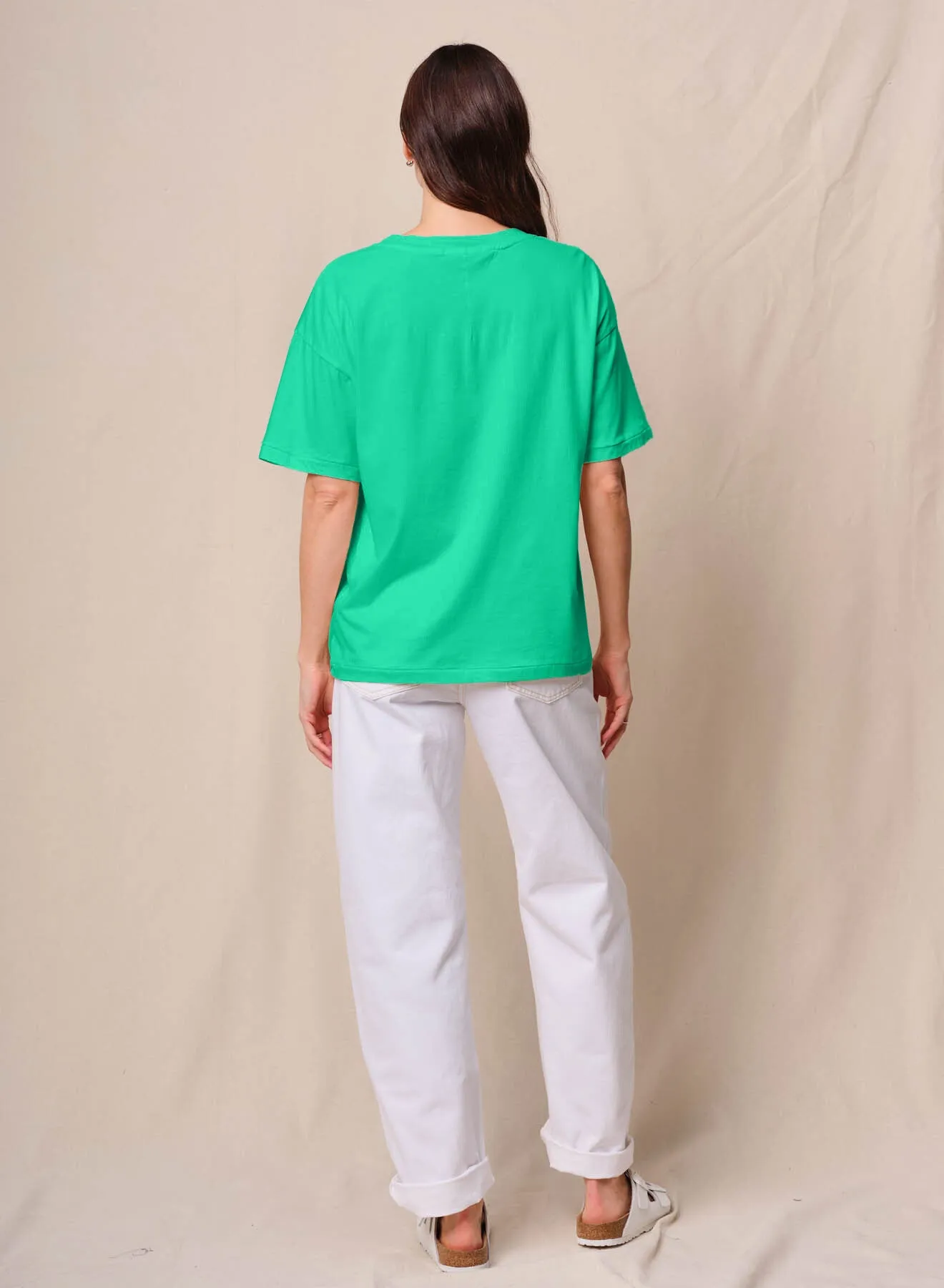 Cloud Jersey Oversized Pocket Tee in Kelly Green sold by Stateside product image thumbnail 3