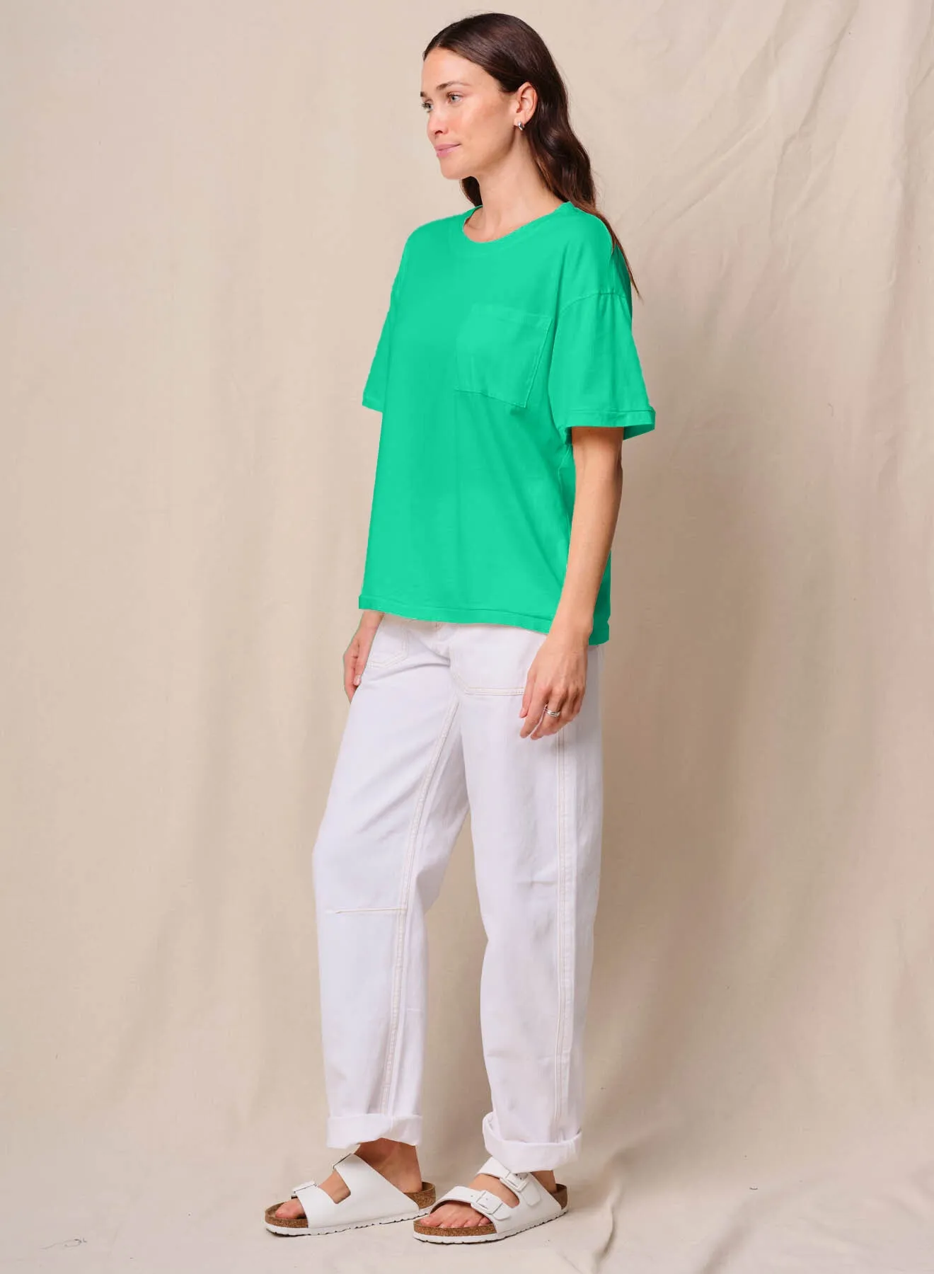 Cloud Jersey Oversized Pocket Tee in Kelly Green sold by Stateside product image thumbnail 2