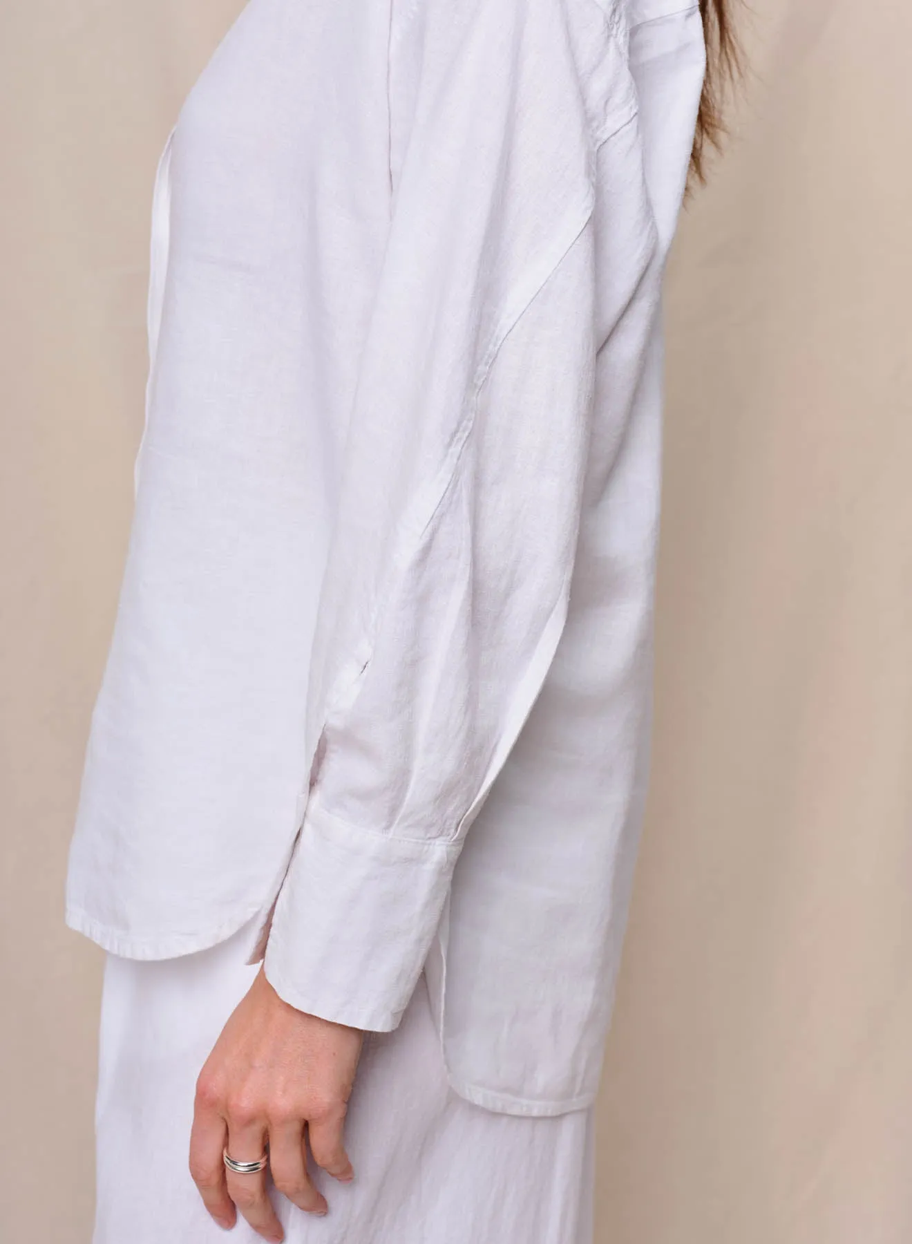 Linen Oversized Shirt in White sold by Stateside product image thumbnail 3