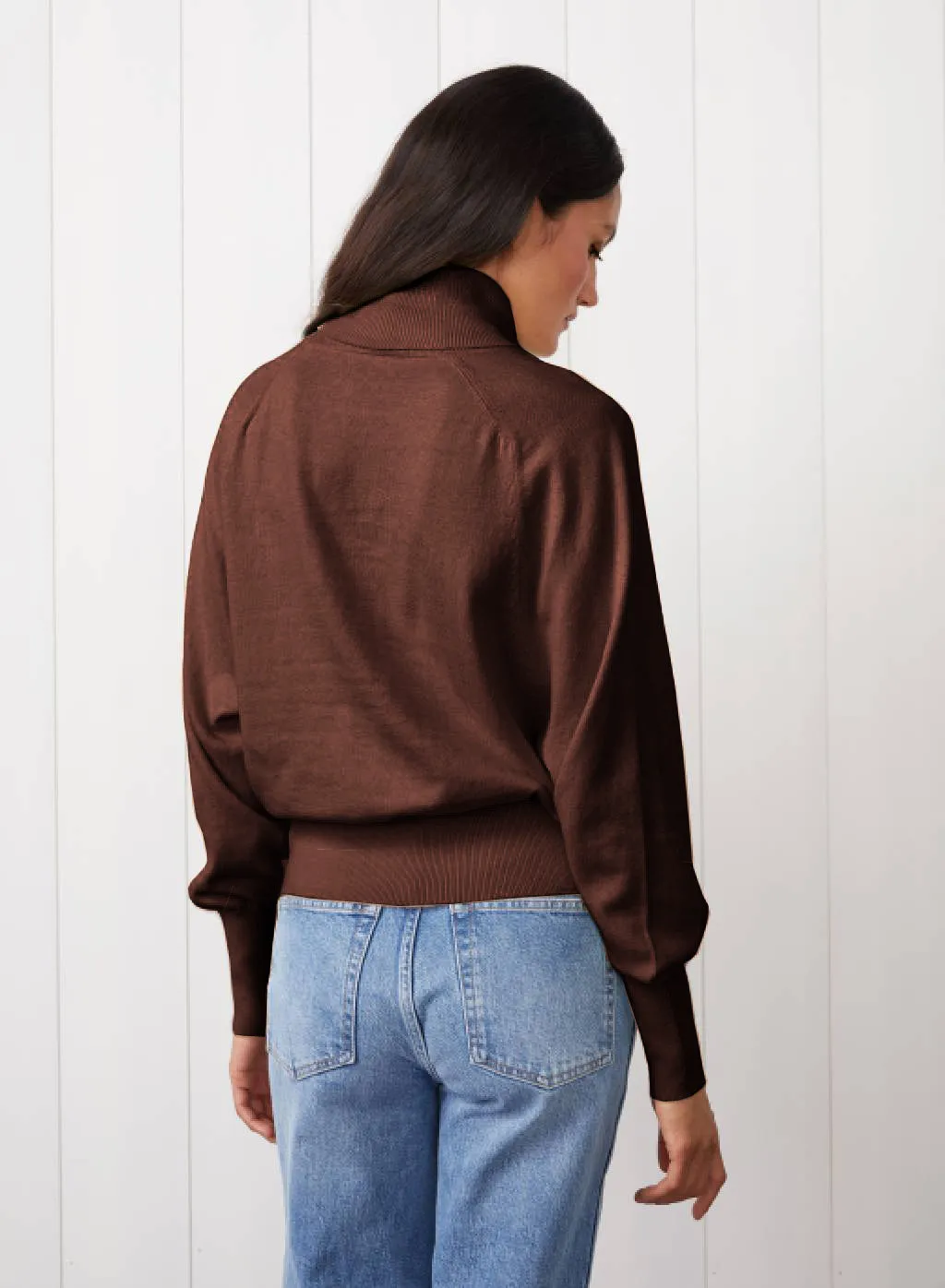 Saddles Shoulder Sweater in Cafe Latte sold by Stateside product image thumbnail 3