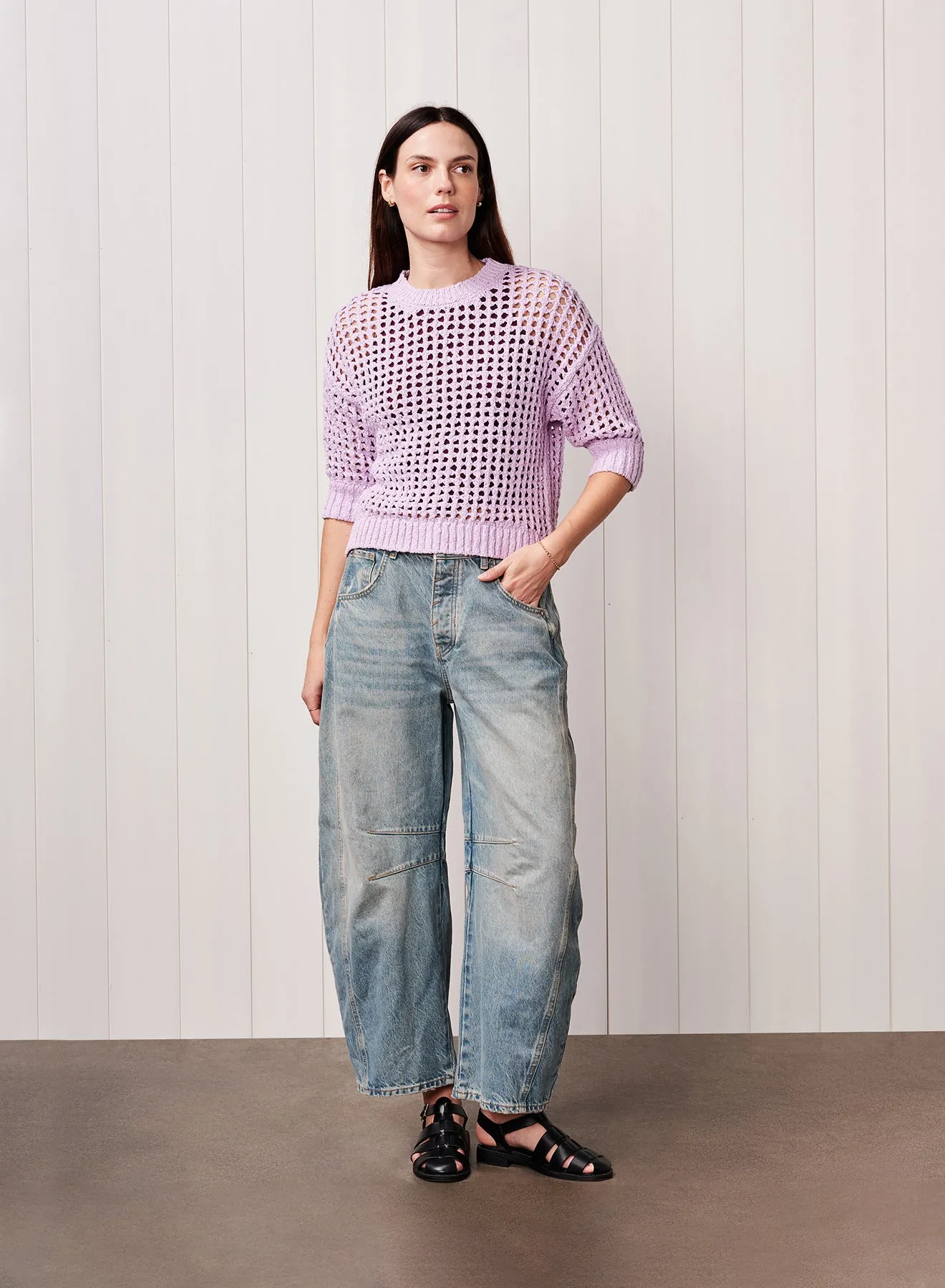 Puff Sleeve Sweater in Lilac Mist sold by Stateside product image thumbnail 2