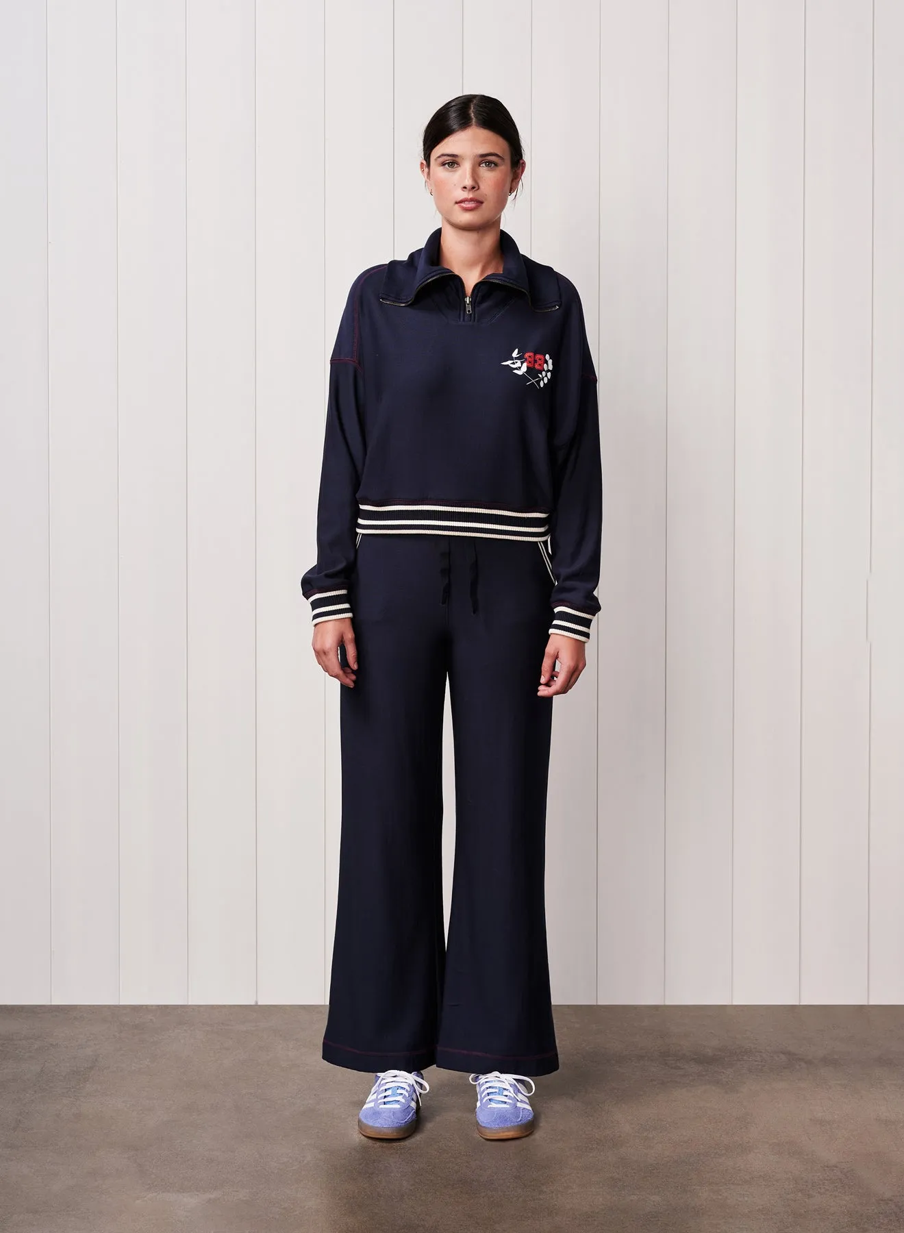 Softest Fleece Half Zip Pullover in New Navy sold by Stateside product image thumbnail 2