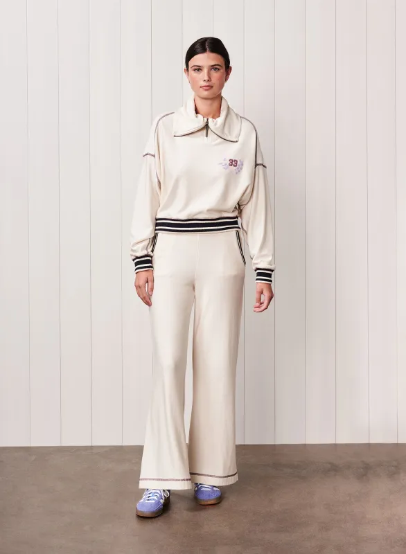 Softest Fleece Half Zip Pullover in Cream sold by Stateside