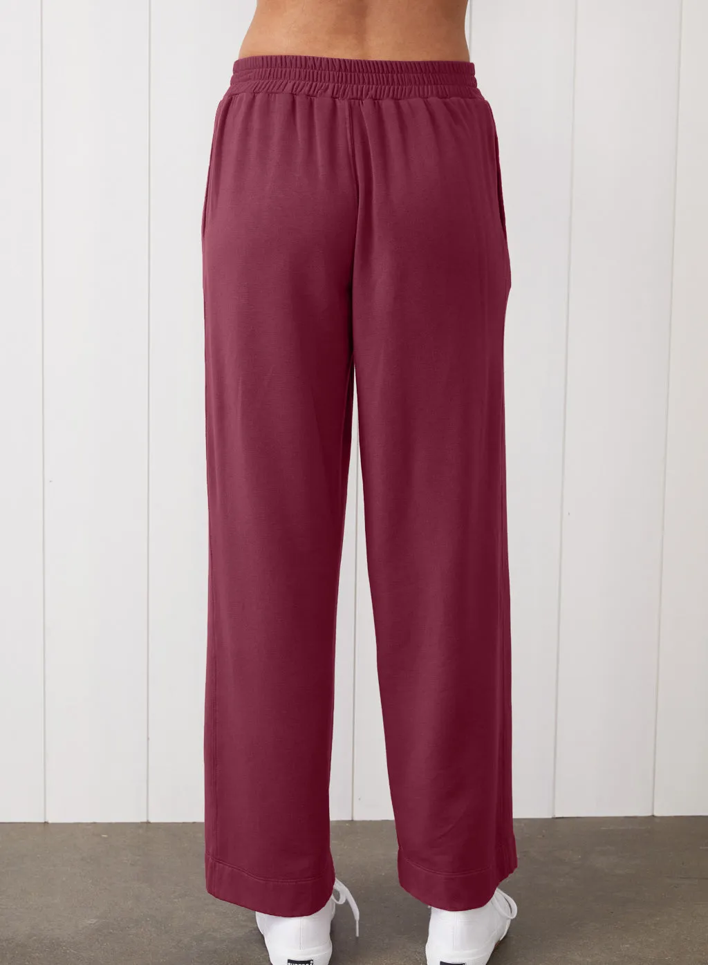 Softest Fleece Snap Wide Leg Pant in Cassis sold by Stateside product image thumbnail 3