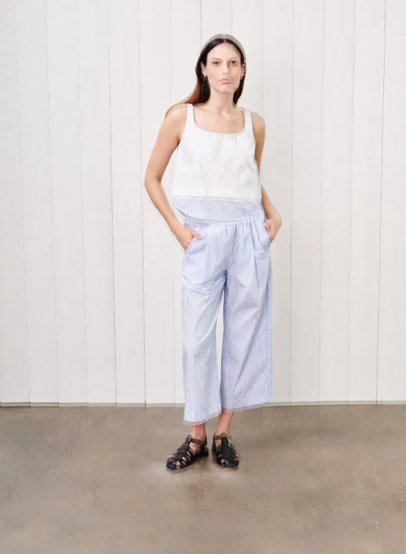 James Pinstripe Tank in Dove Blue made by Stateside