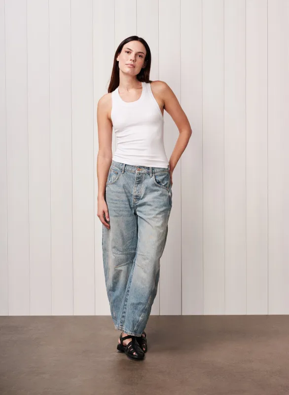 Fine 2X1 Rib Racerback Tank in White sold by Stateside