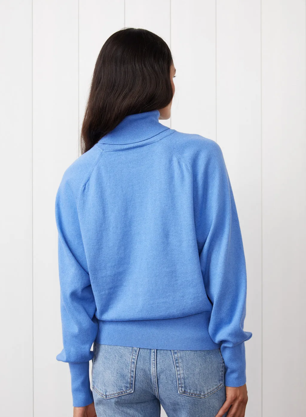 Saddles Shoulder Sweater in Clear Sky sold by Stateside product image thumbnail 4