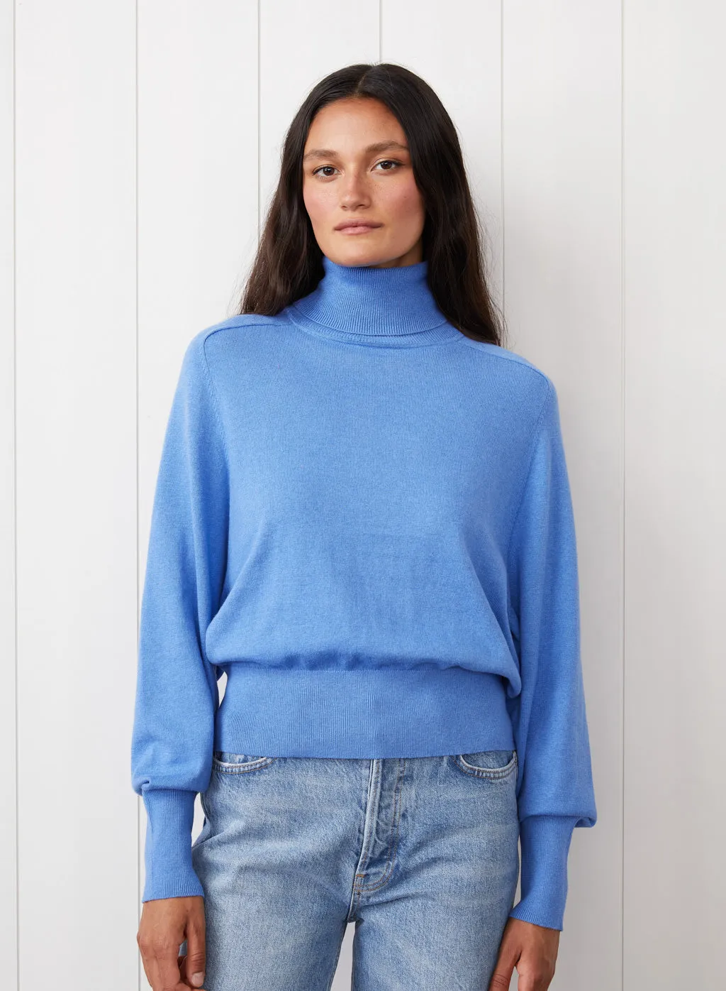 Saddles Shoulder Sweater in Clear Sky sold by Stateside product image thumbnail 2