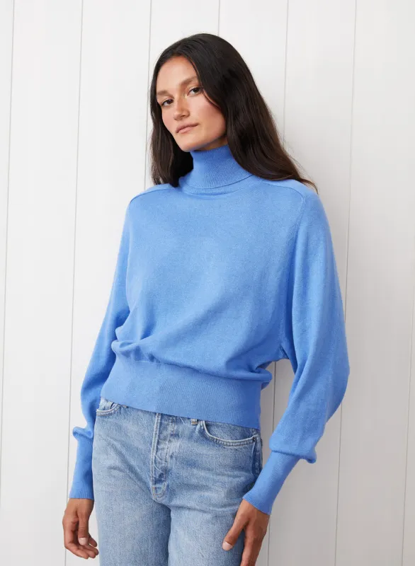 Saddles Shoulder Sweater in Clear Sky sold by Stateside