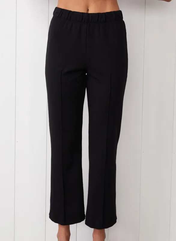 Ponte Flare Pant in Black sold by Stateside