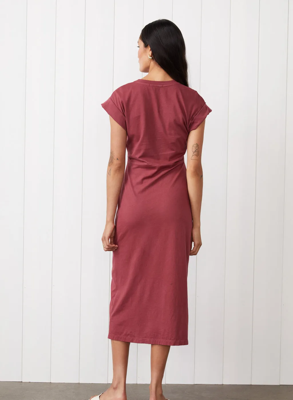 Cloud Jersey Twist Midi Dress in Turkish Rose sold by Stateside product image thumbnail 2