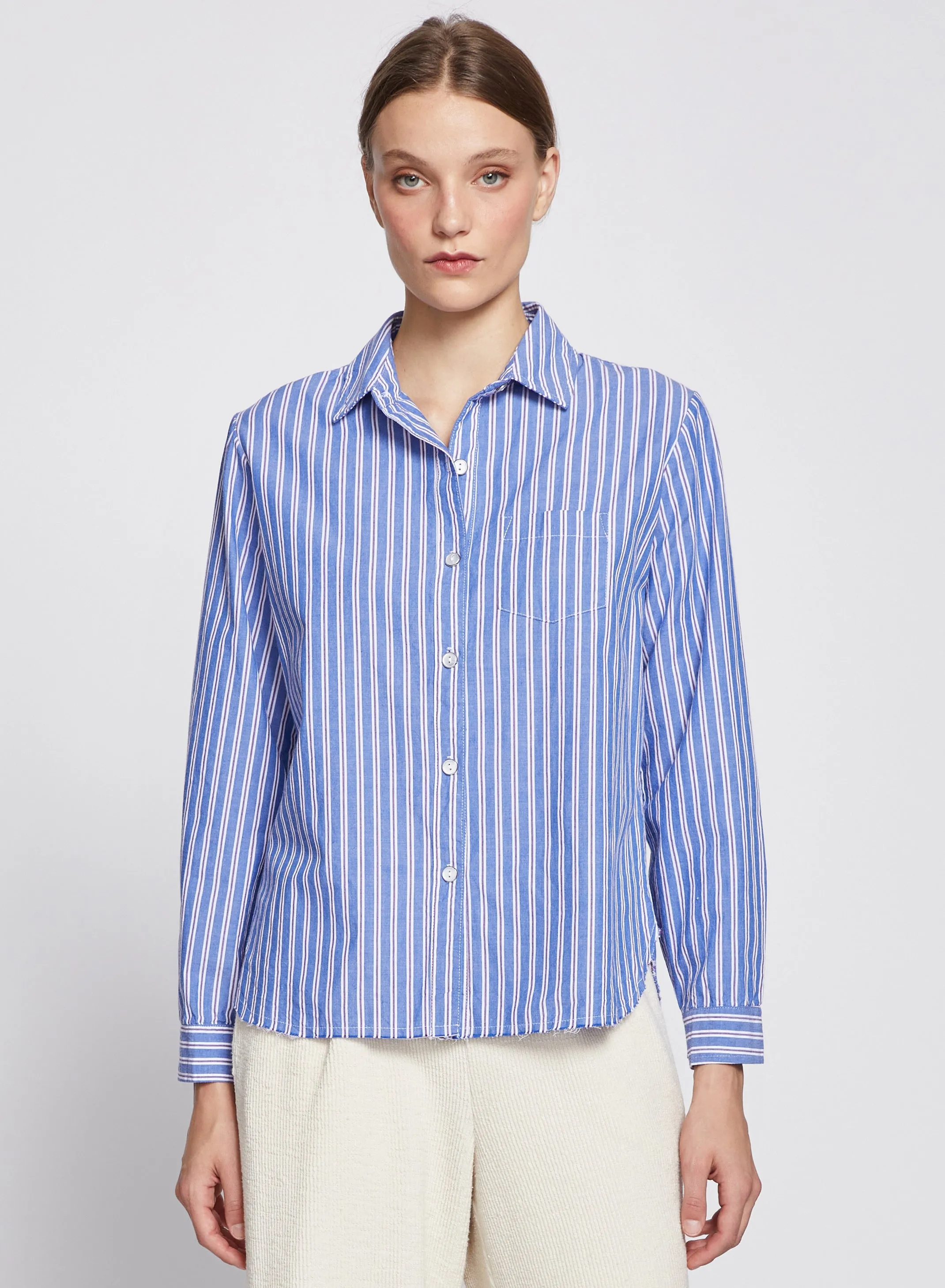 Striped Poplin Classic Shirt in Ryker sold by Stateside