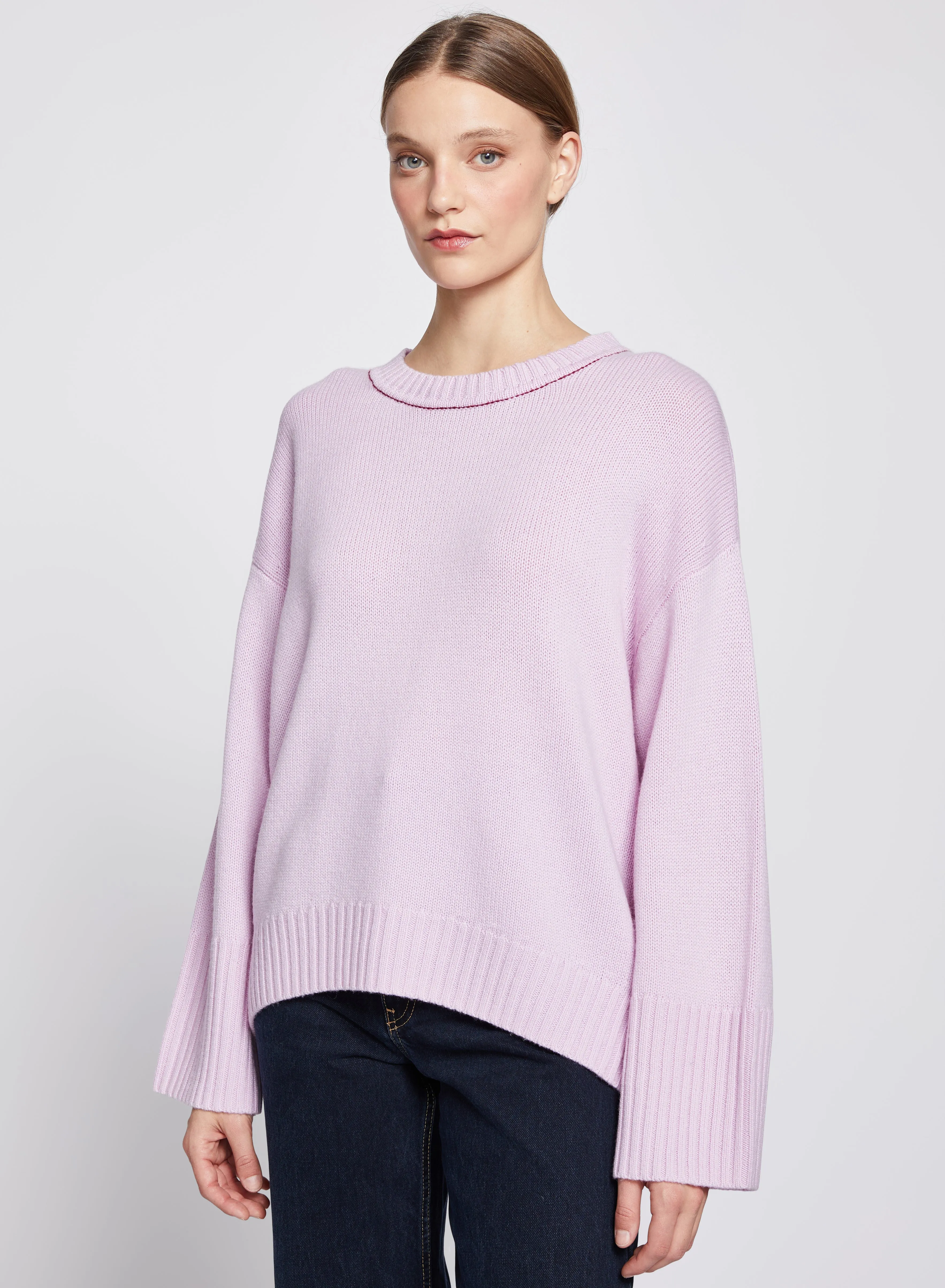 Crew Neck Sweater in Fragrant Lilac sold by Stateside product image thumbnail 2