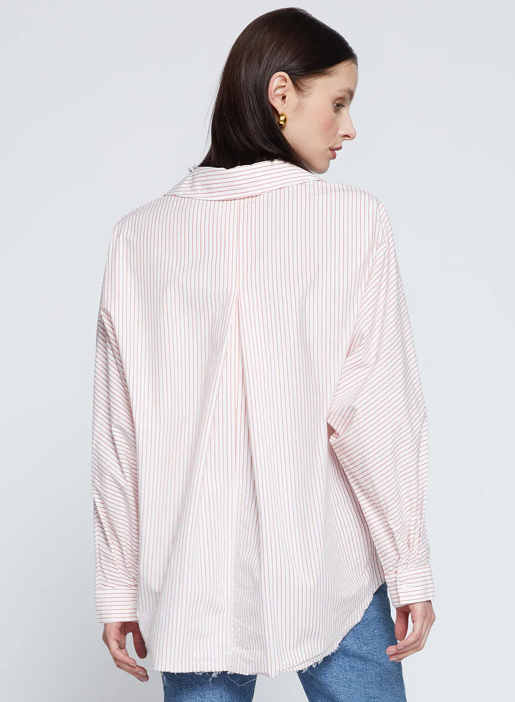 Elliott Poplin Stripe Dolman Shirt in Sumo sold by Stateside product image thumbnail 3